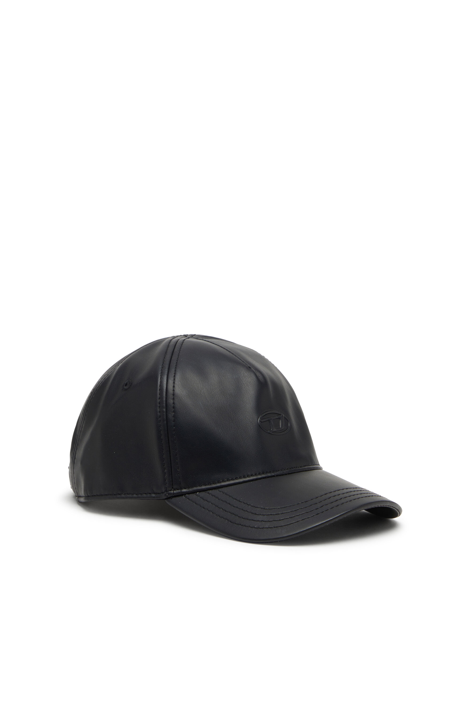 Diesel - C-HEATHER, Man's Coated baseball cap with embossed logo in Black - 1