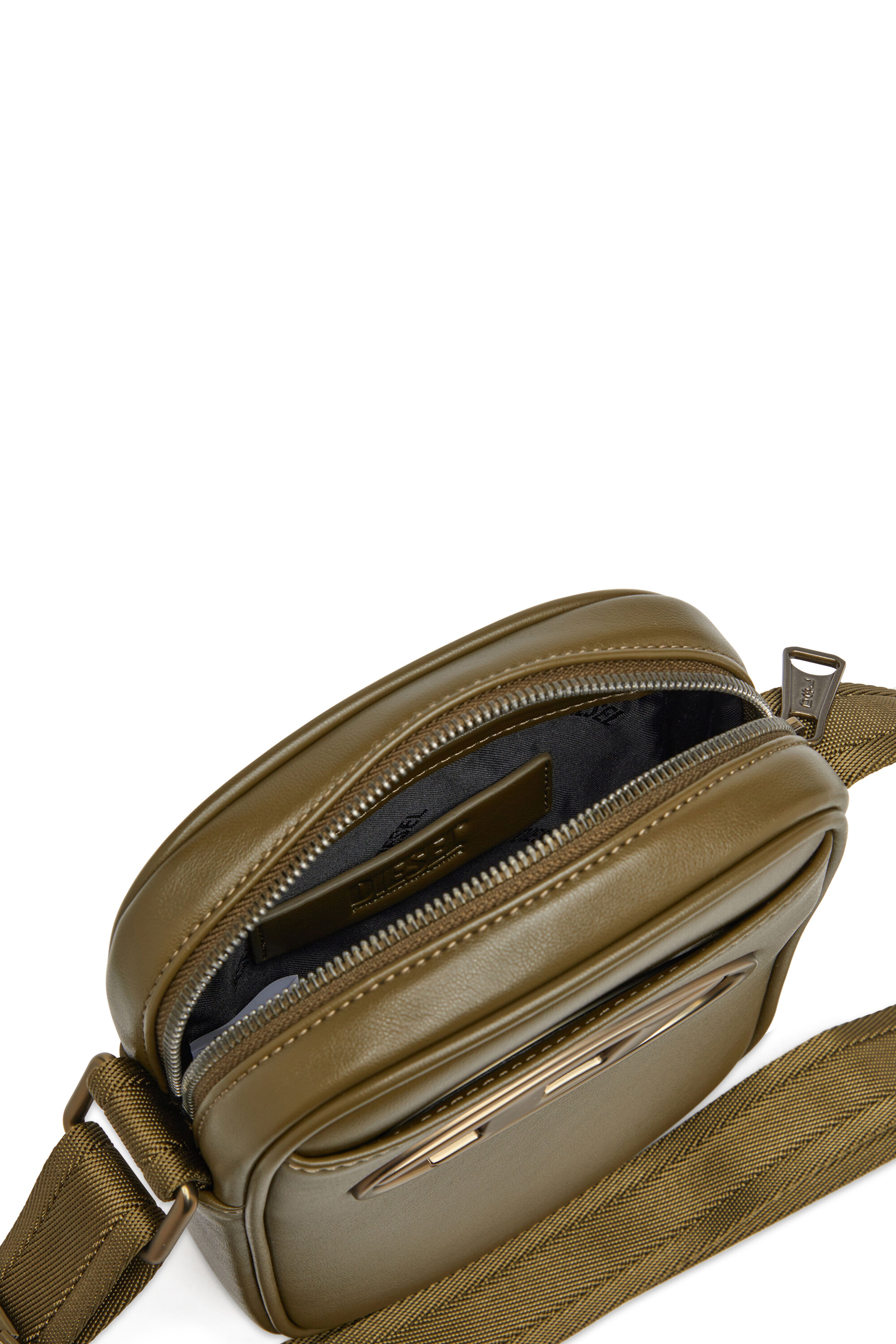 Diesel - HOLI-D CROSSBODY, Man's Holi-D-Crossbody bag in PU and neoprene in Military Green - 2