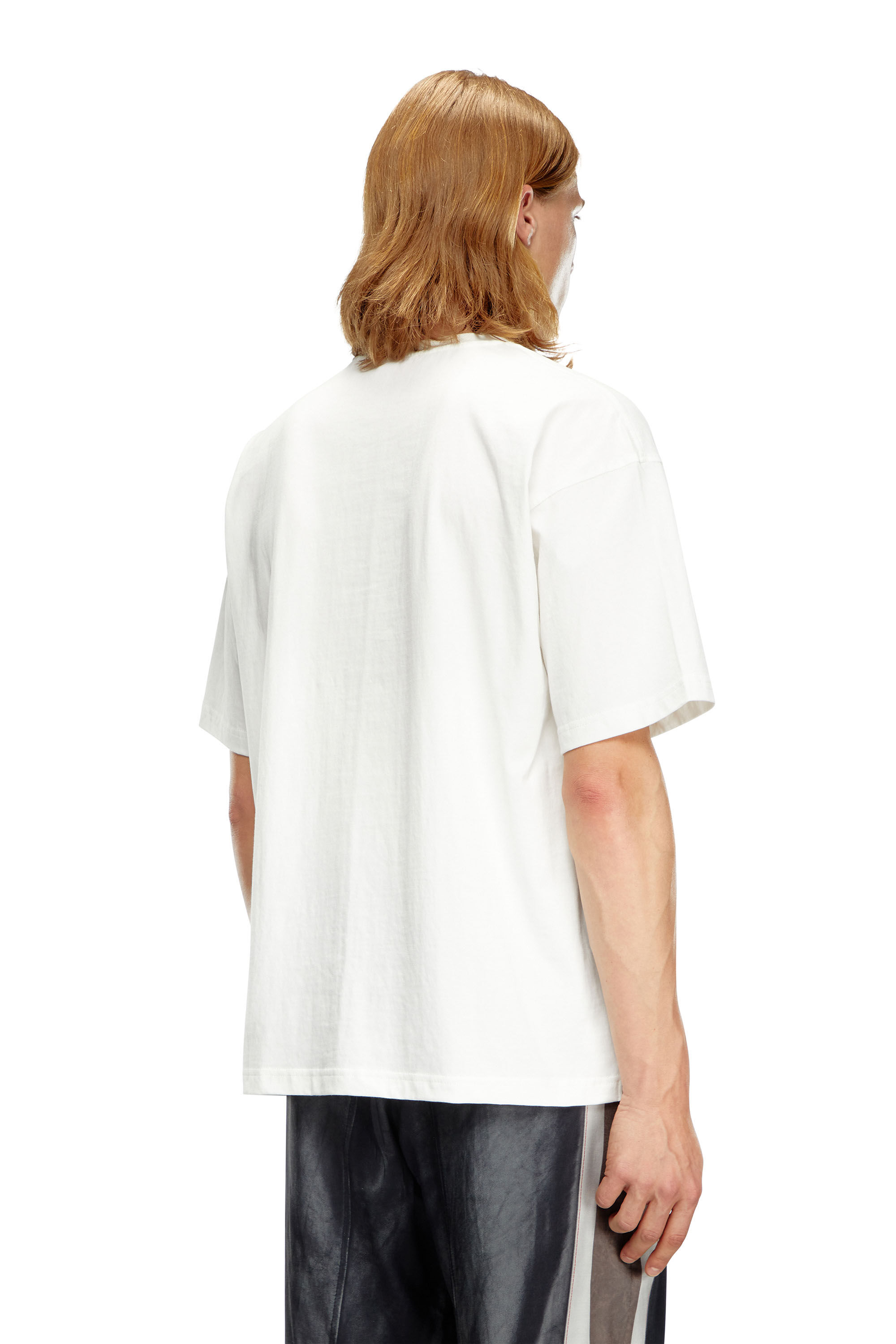 Men's Faded T-shirt with Oval D print | White | Diesel