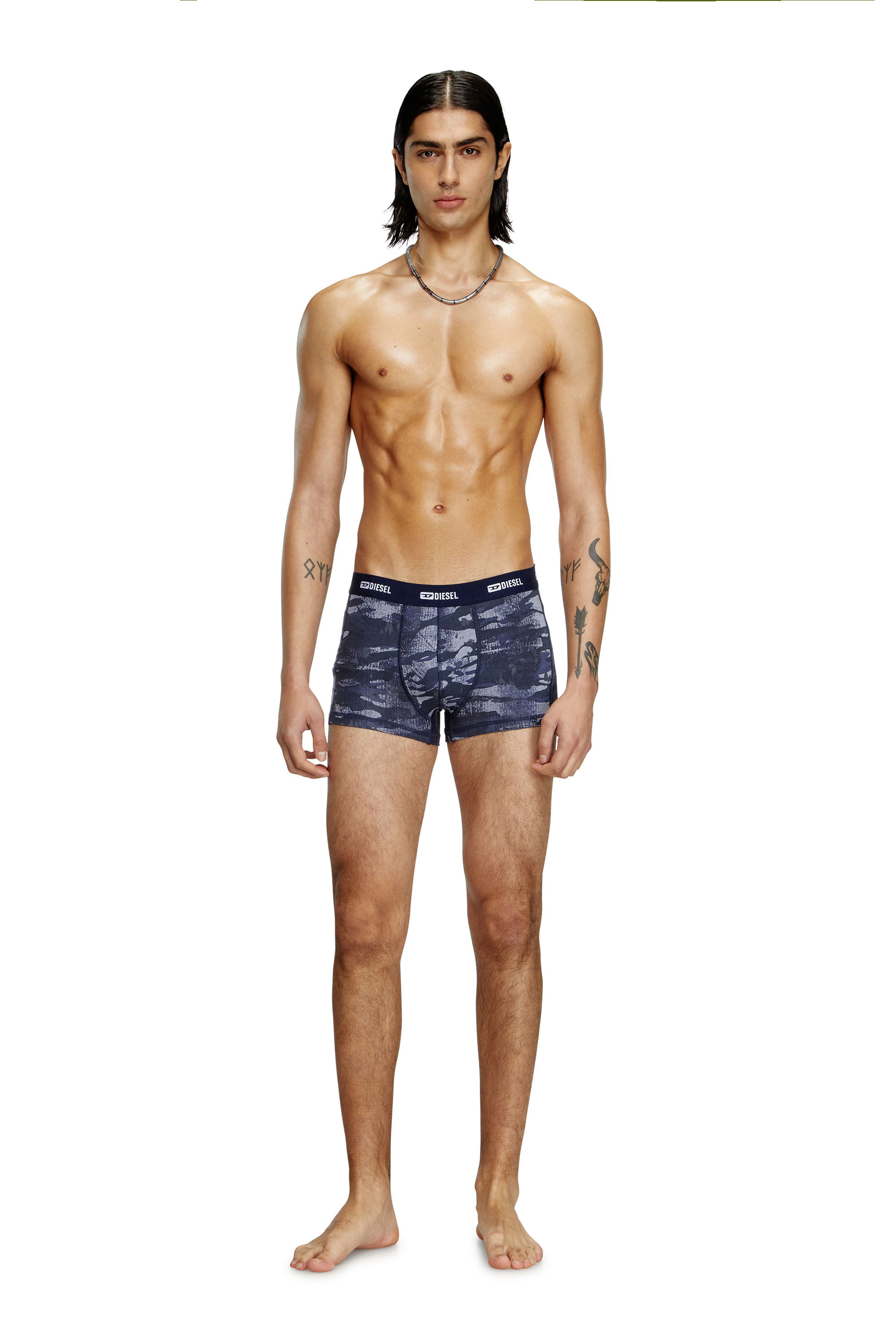 Diesel - DAMIEN-UTLT-3PACK, Man's 3-pack of boxer briefs plain and camo in Black/Blue - 1