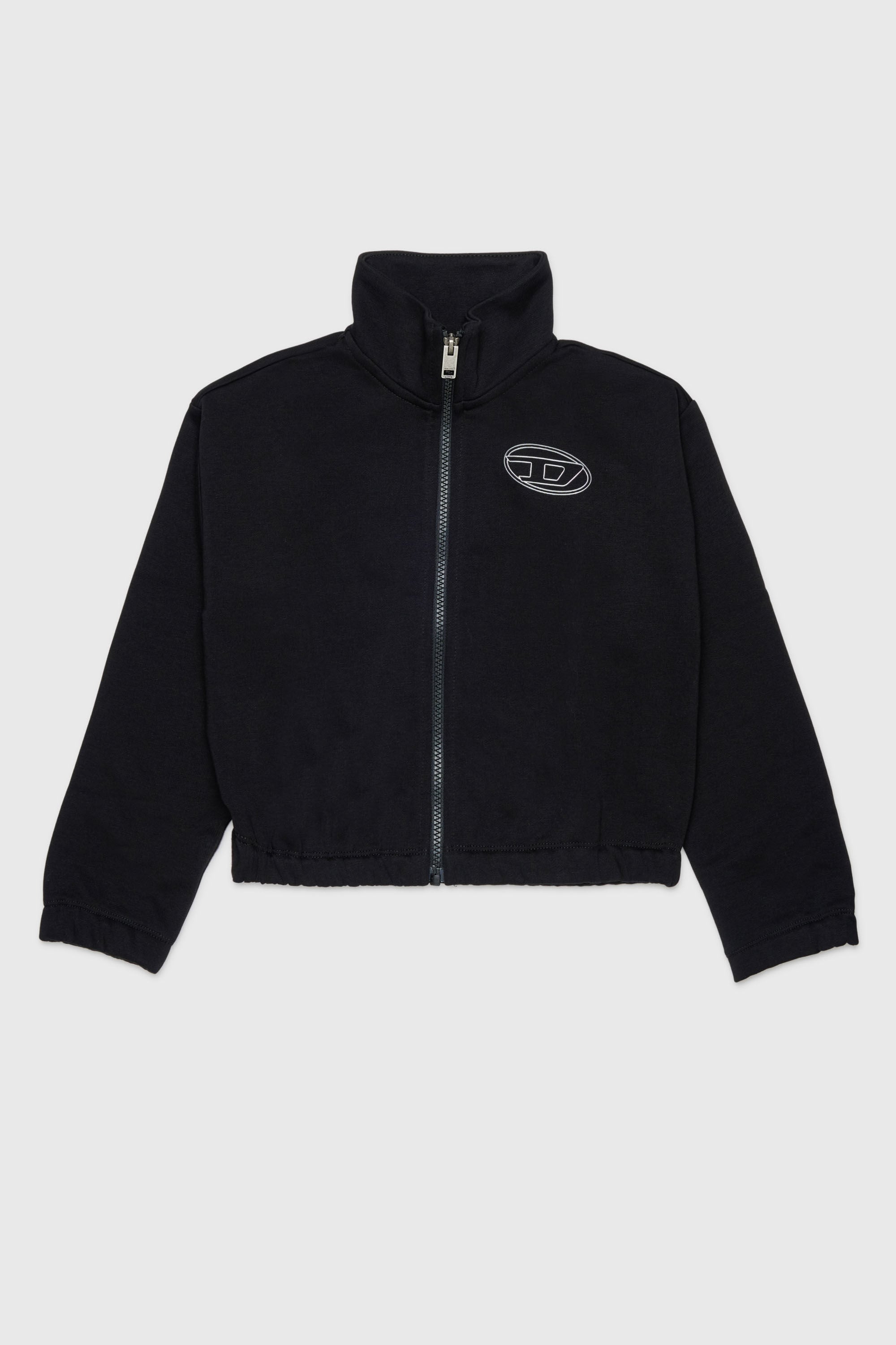 Diesel - SALILA, Woman's Zip-up sweatshirt with Oval D logo in Black - 1