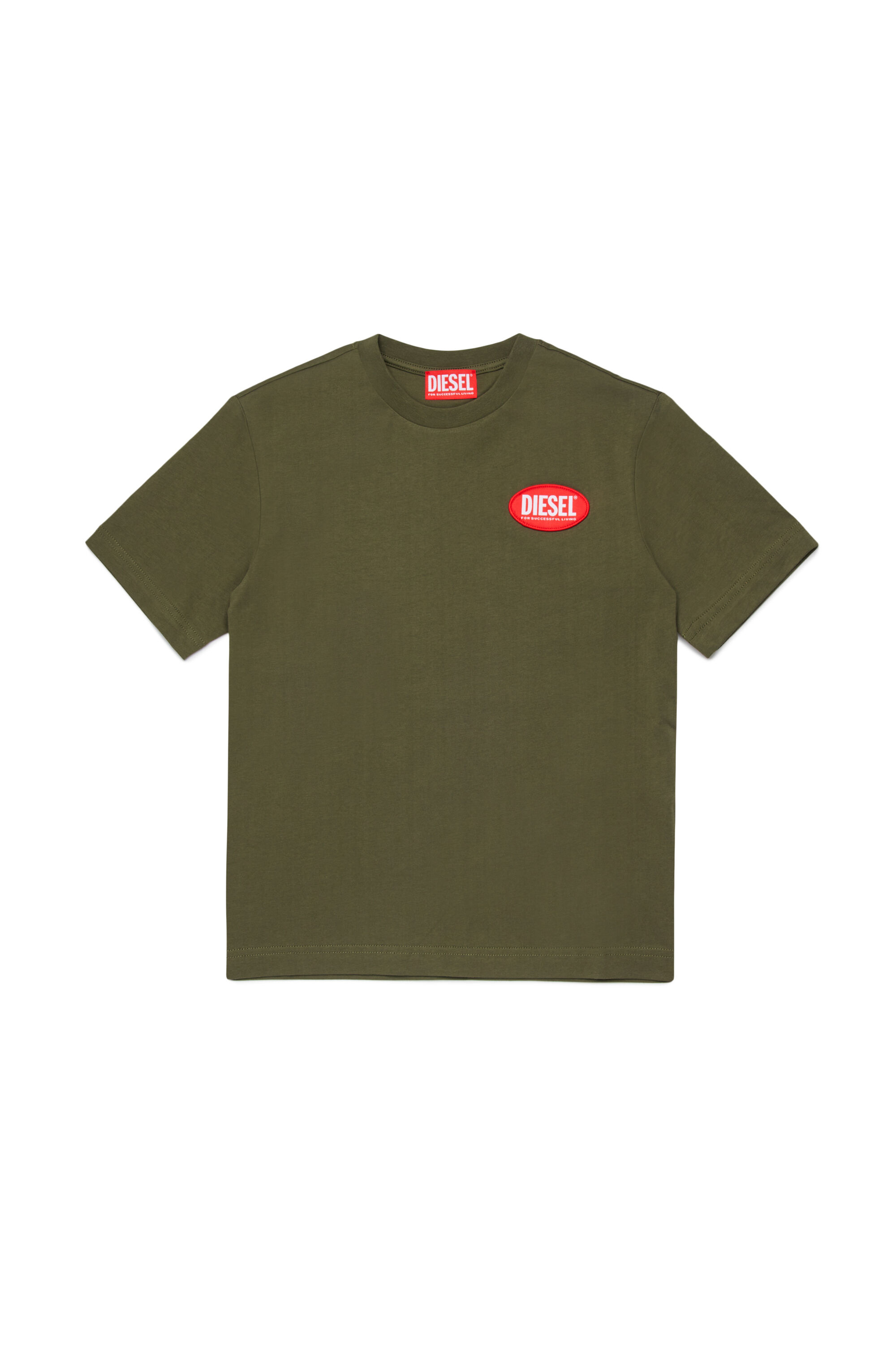 Diesel - TPATCH OVER, Man's Cotton T-shirt with patch in Green - 1