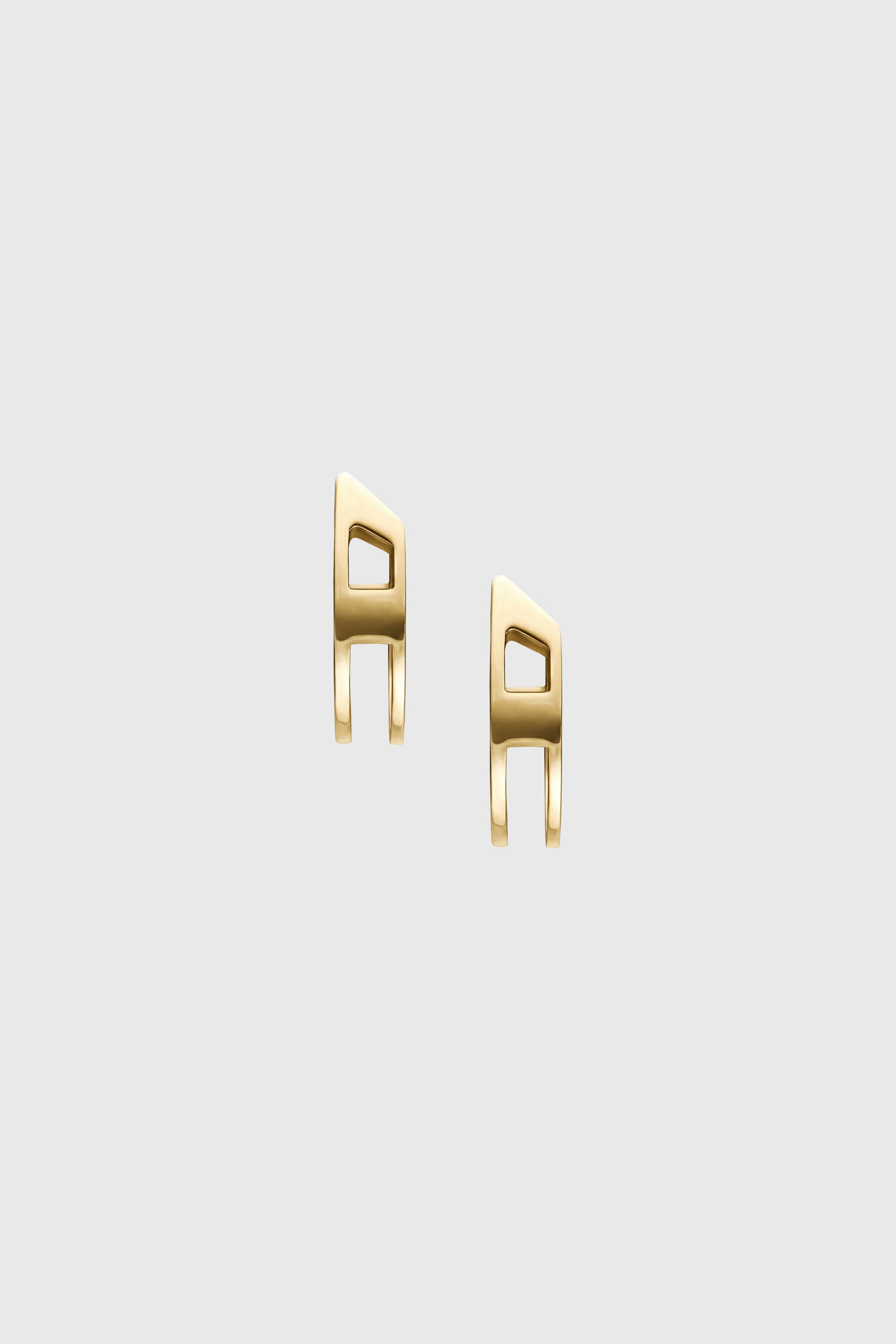 Diesel - DX1671710 JEWELLERY, Unisex's Gold-Tone Stainless Steel Hoop Earrings in Gold - 2
