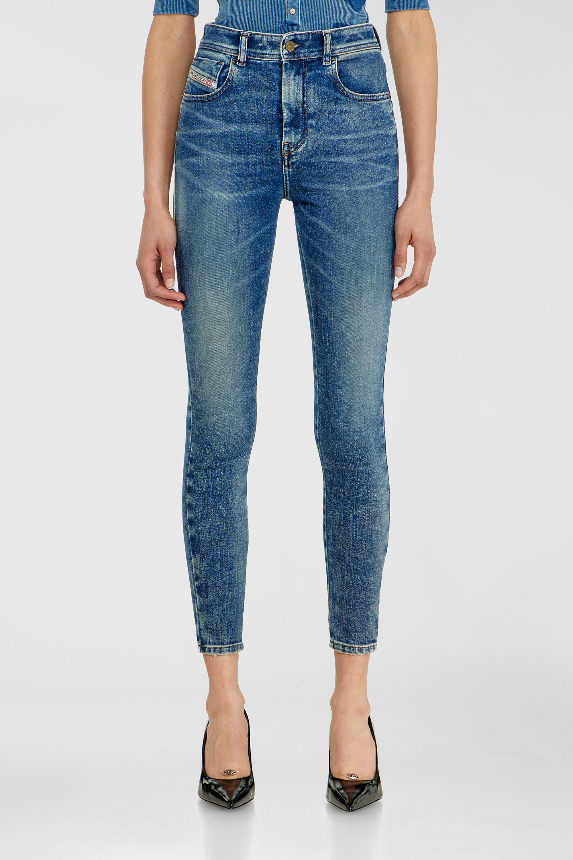 Diesel - Woman's Skinny Jeans 1984 Slandy-High 09P72, Medium blue - 4