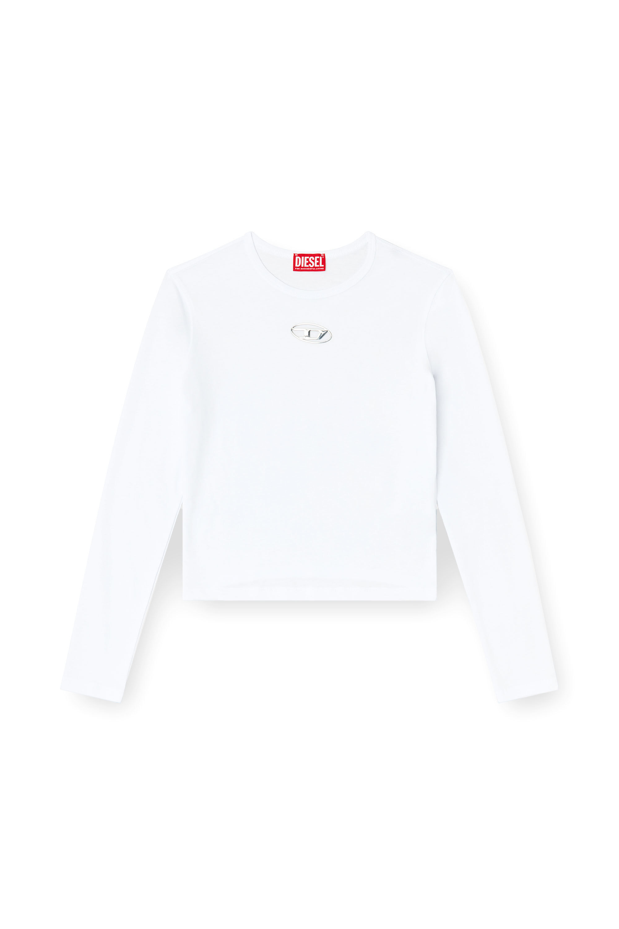 Women's Long-sleeve top with Oval D cut-out | White | Diesel