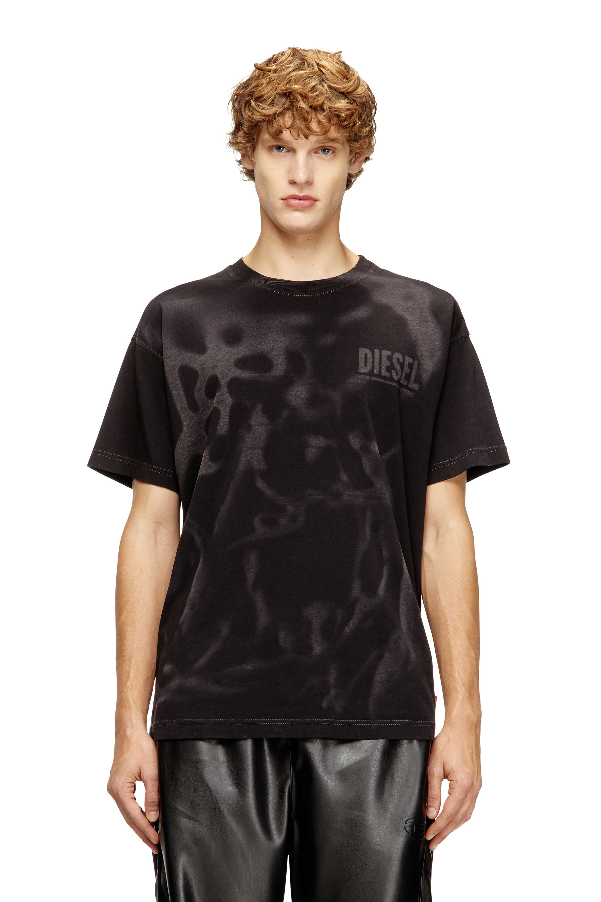 Men's Cotton T-shirt with laser print | Black | Diesel [[Country]]