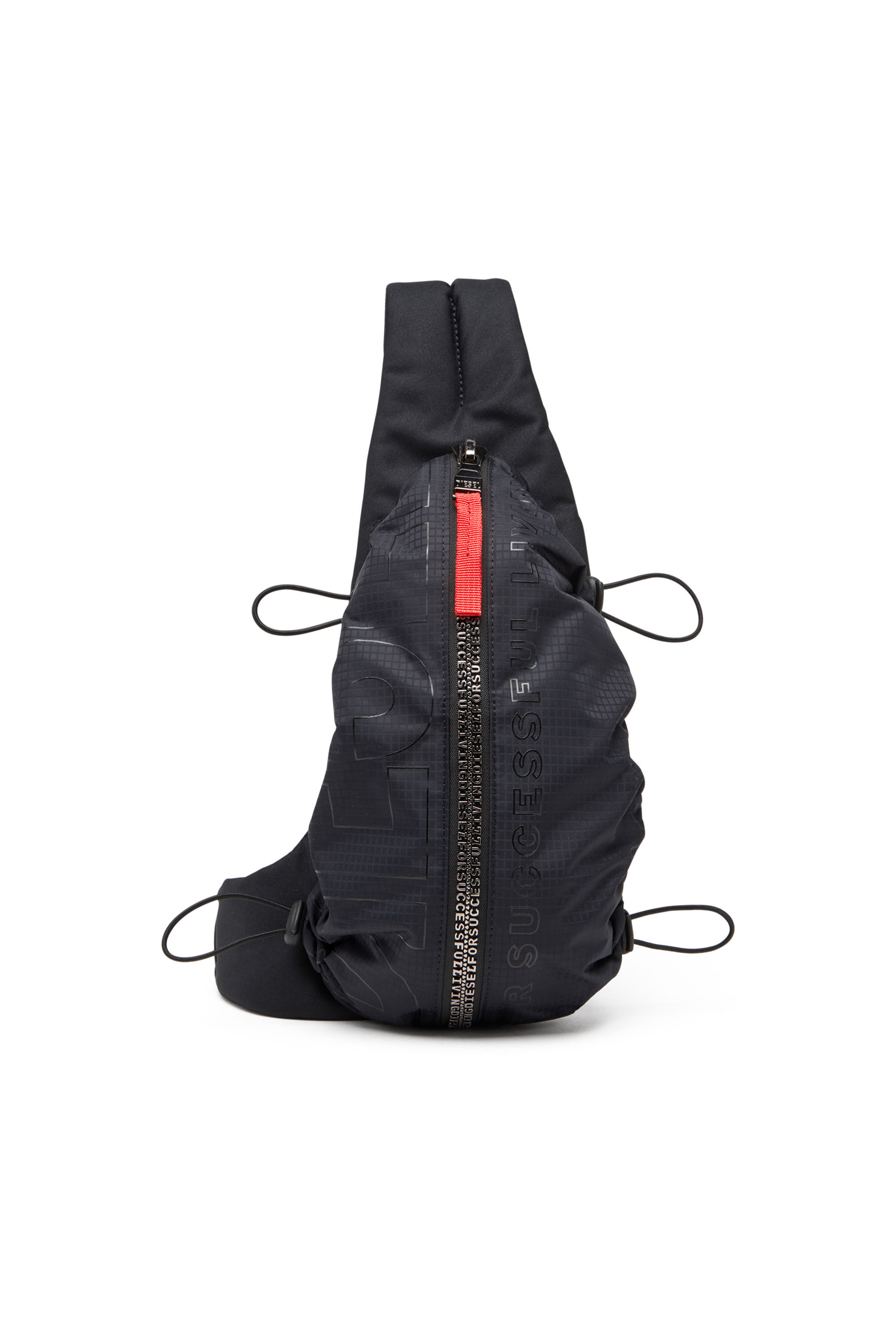 Men's Zip-D-Sling bag in check-jacquard shell | Black | Diesel