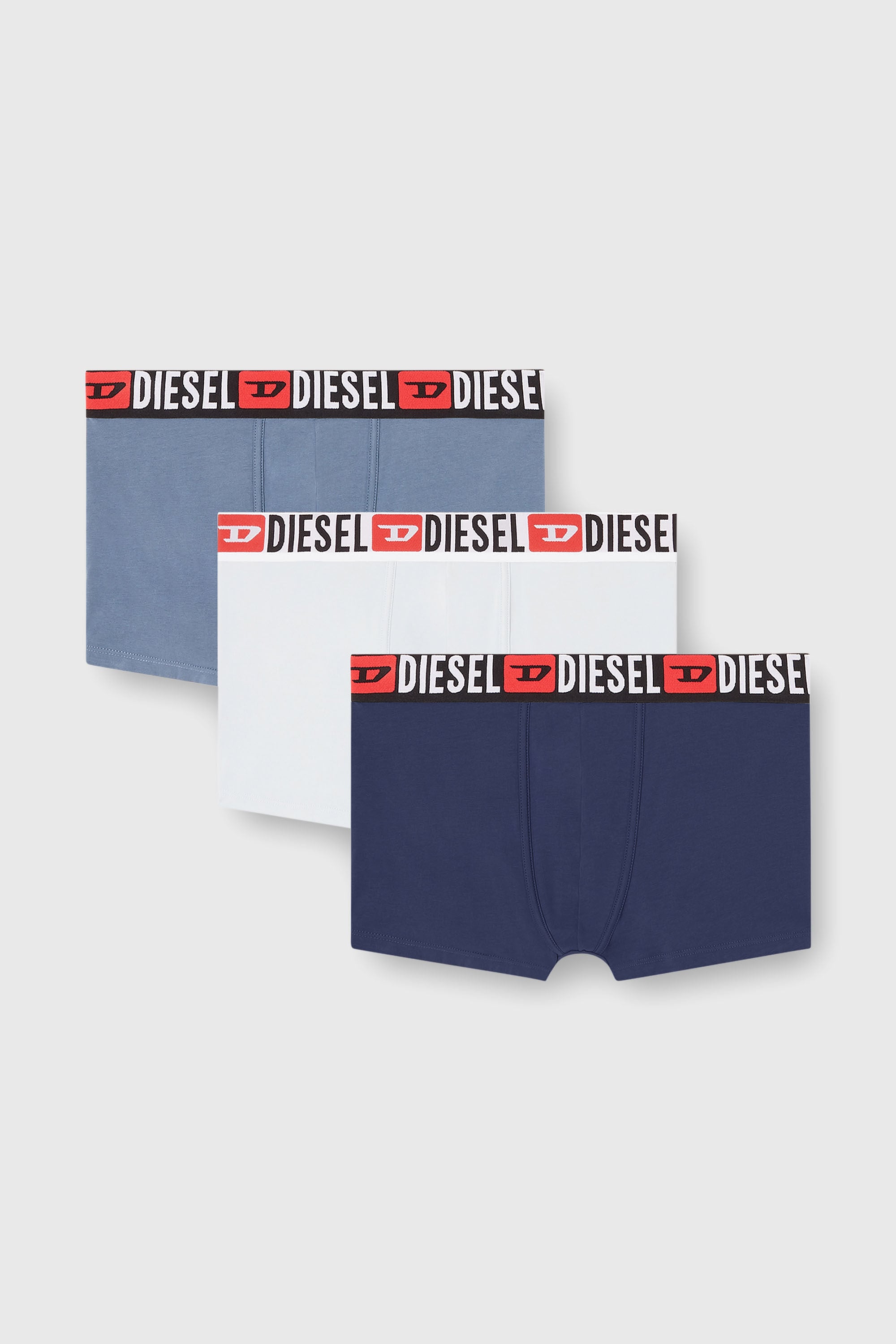 Diesel - UMBX-DAMIENTHREEPACK, Man's Three-pack of all-over logo waist boxers in Light Blue - 2
