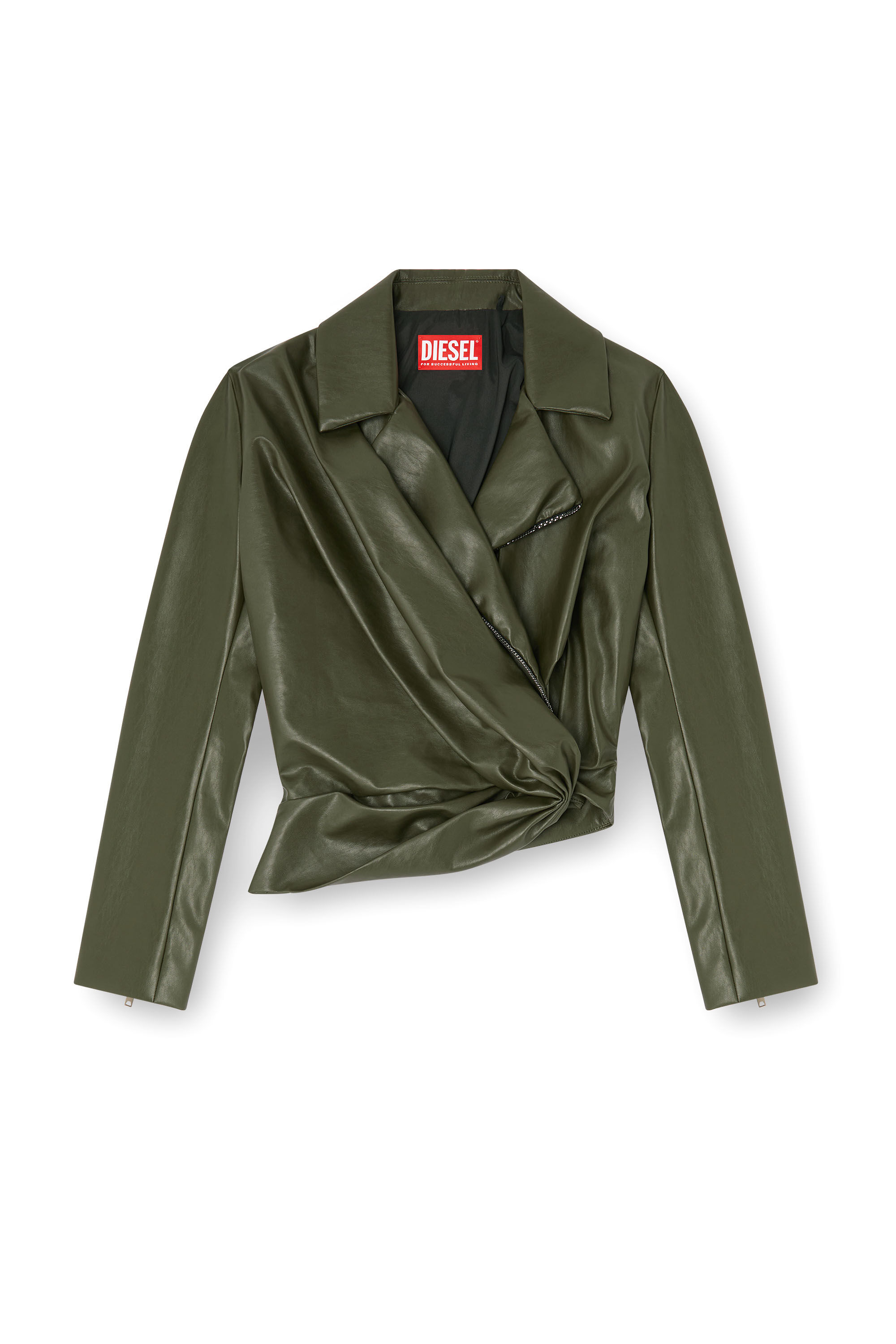 Diesel - G-DRAP, Woman's Draped wrap-effect jacket in Green - 2