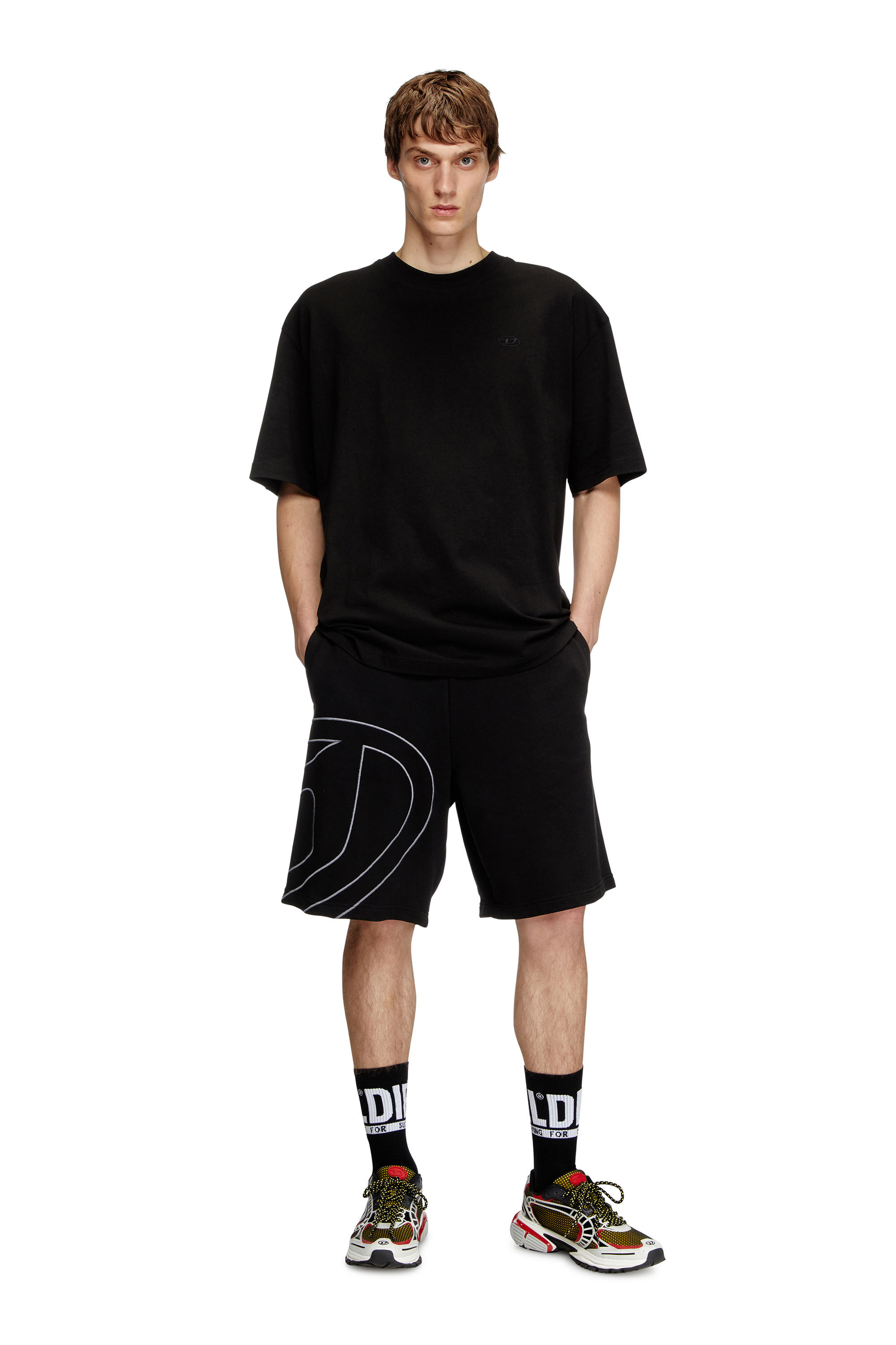P-CROW-MEGOVAL Man: Sweat shorts with maxi D logo | Diesel