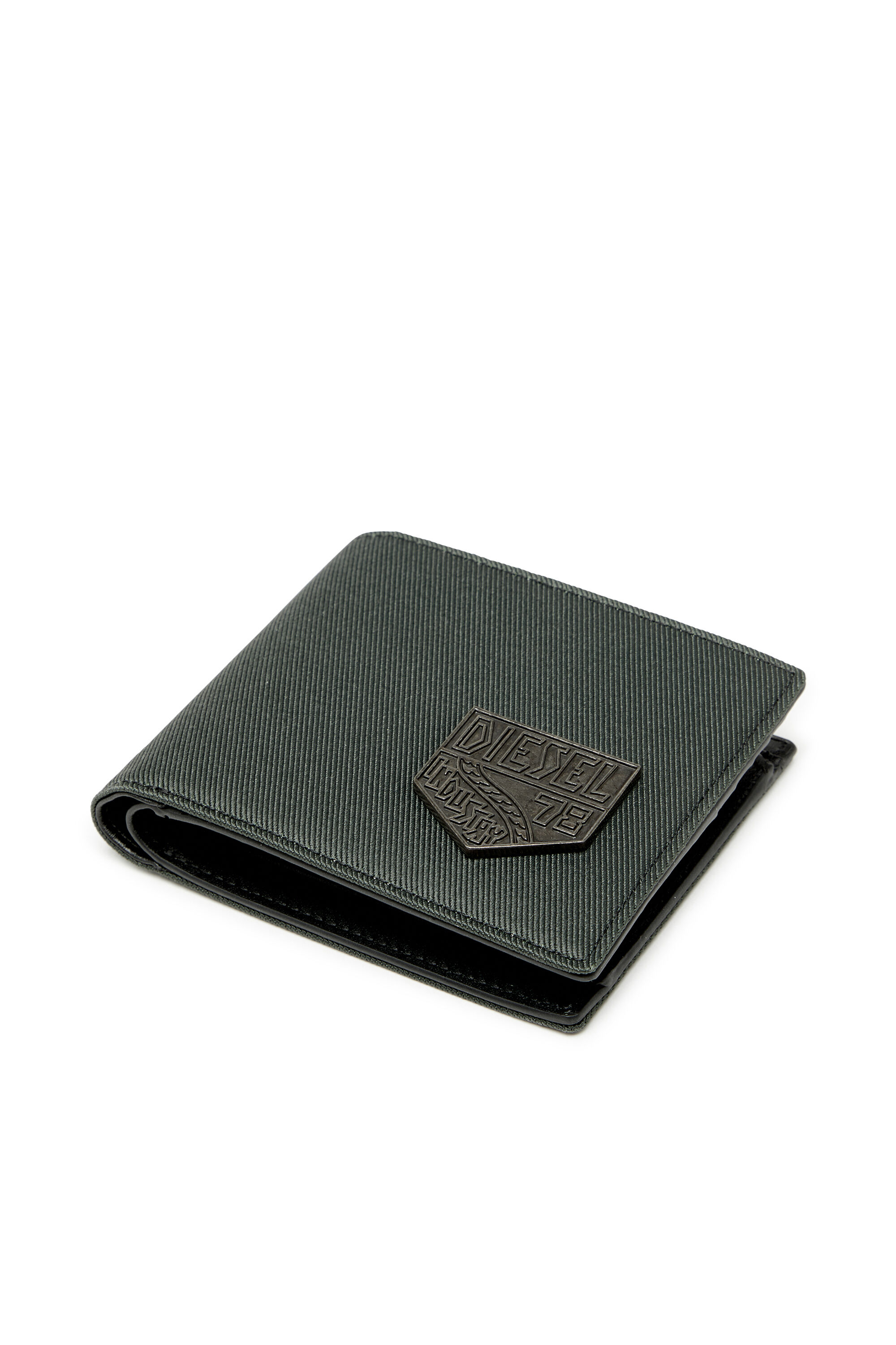 Diesel - D-PACK BI FOLD COIN 3D, Man's Small bi-fold with Diesel patch in Green - 4