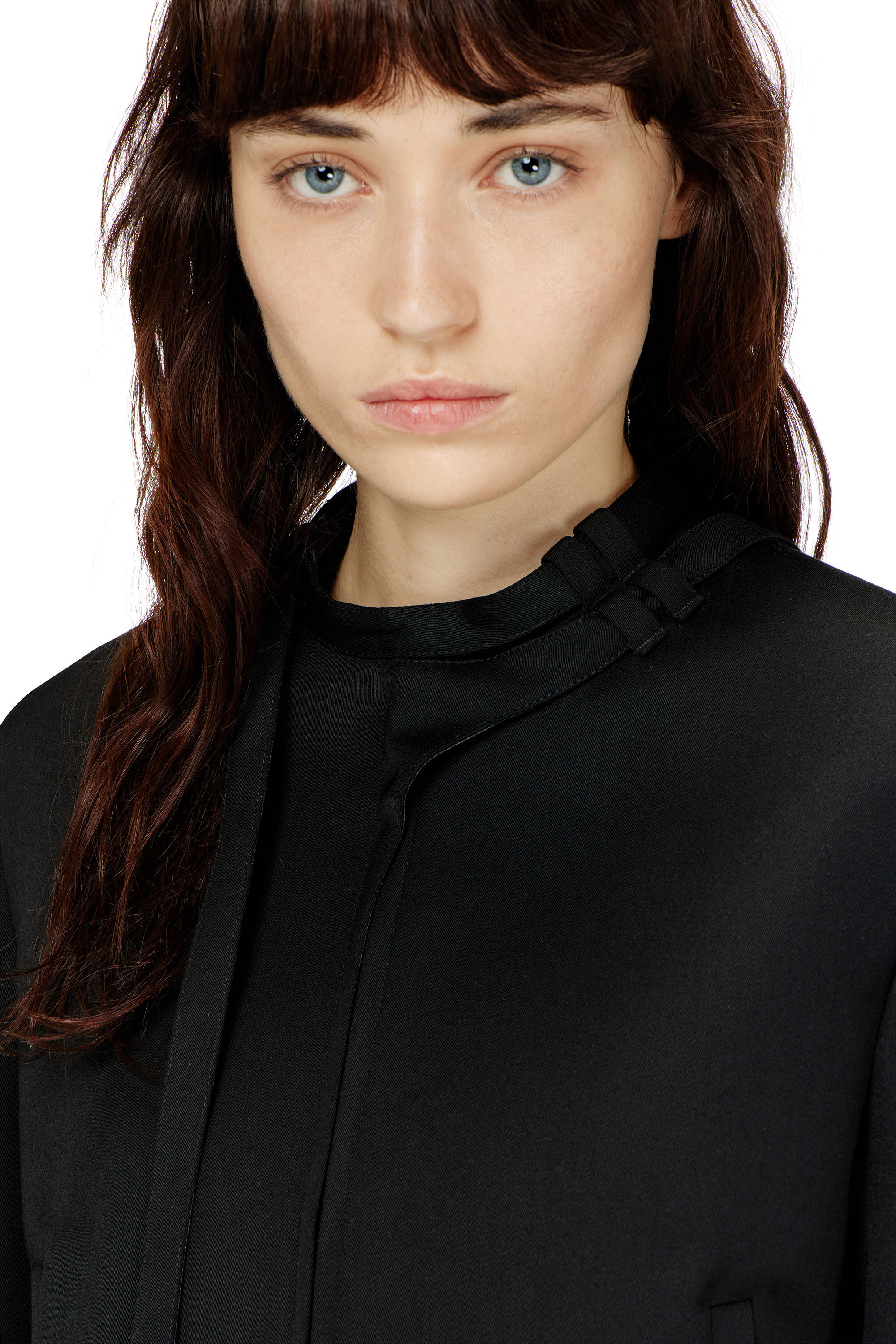 Diesel - G-HAVOC-1, Woman's Tailored jacket with biker neck strap in Black - 5