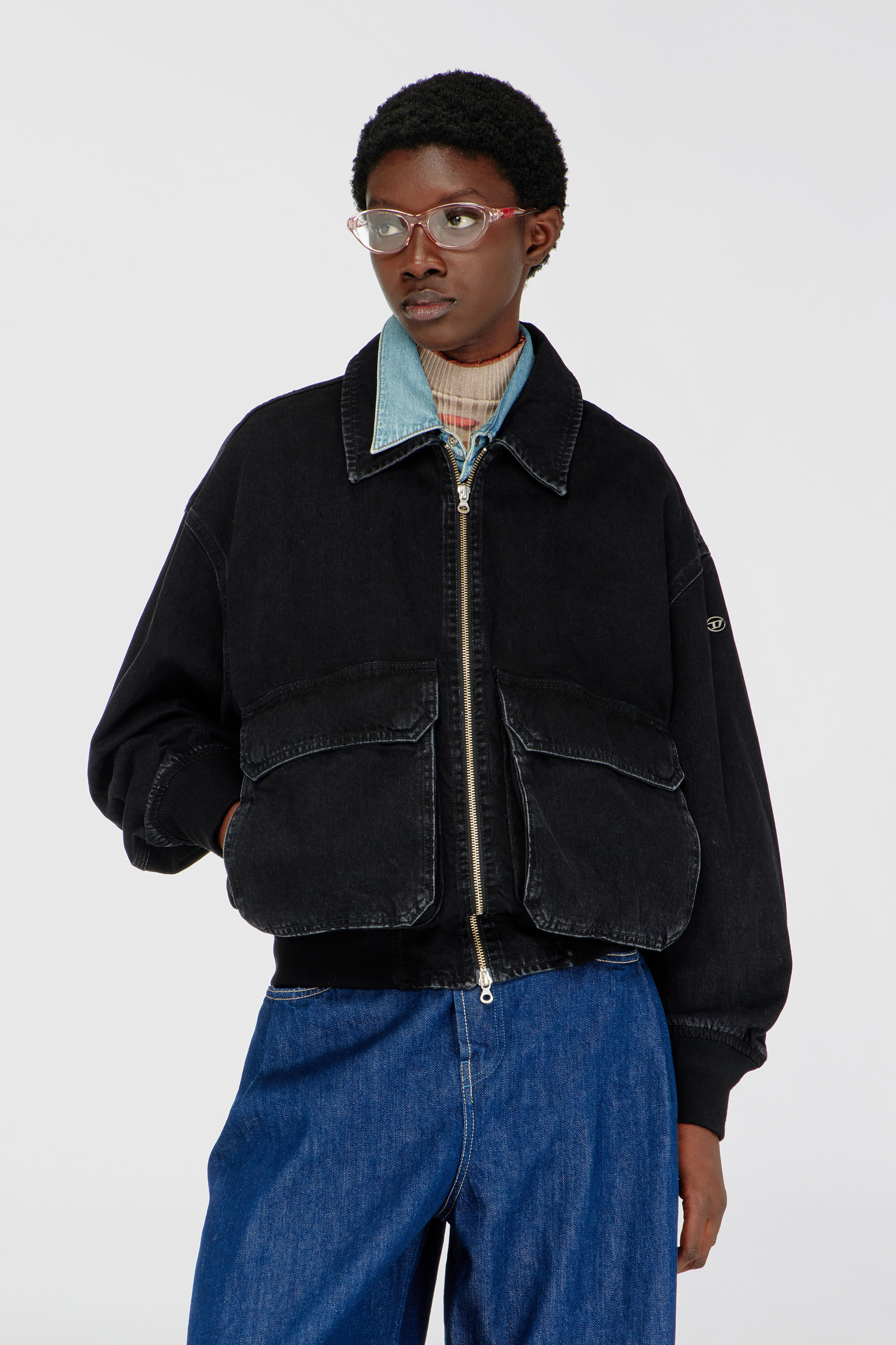 Diesel - D-KURZ, Unisex's Jacket in denim in Black - 6