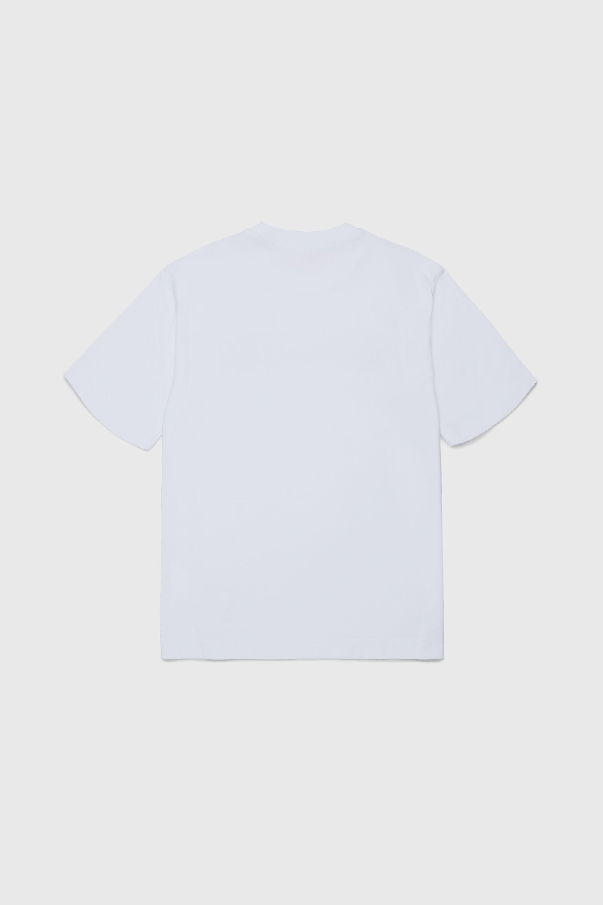 Diesel - TJEANS OVER, Man's Cotton T-shirt with frayed-effect logo in White - 2