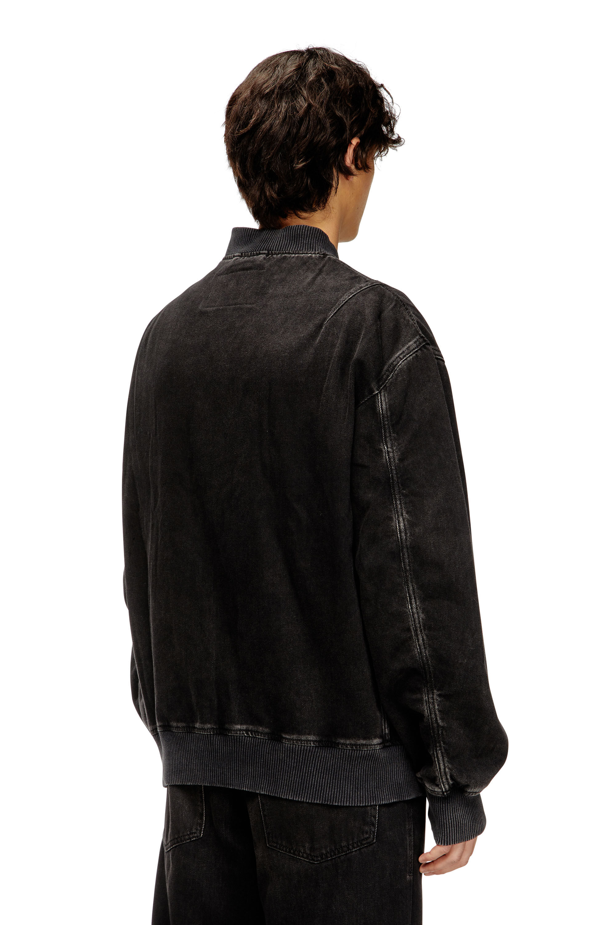 ディーゼル　DIESEL J-ABBAS SINGLE-BREASTED Men's Bomber jacket in clean-wash denim | Black | Diesel