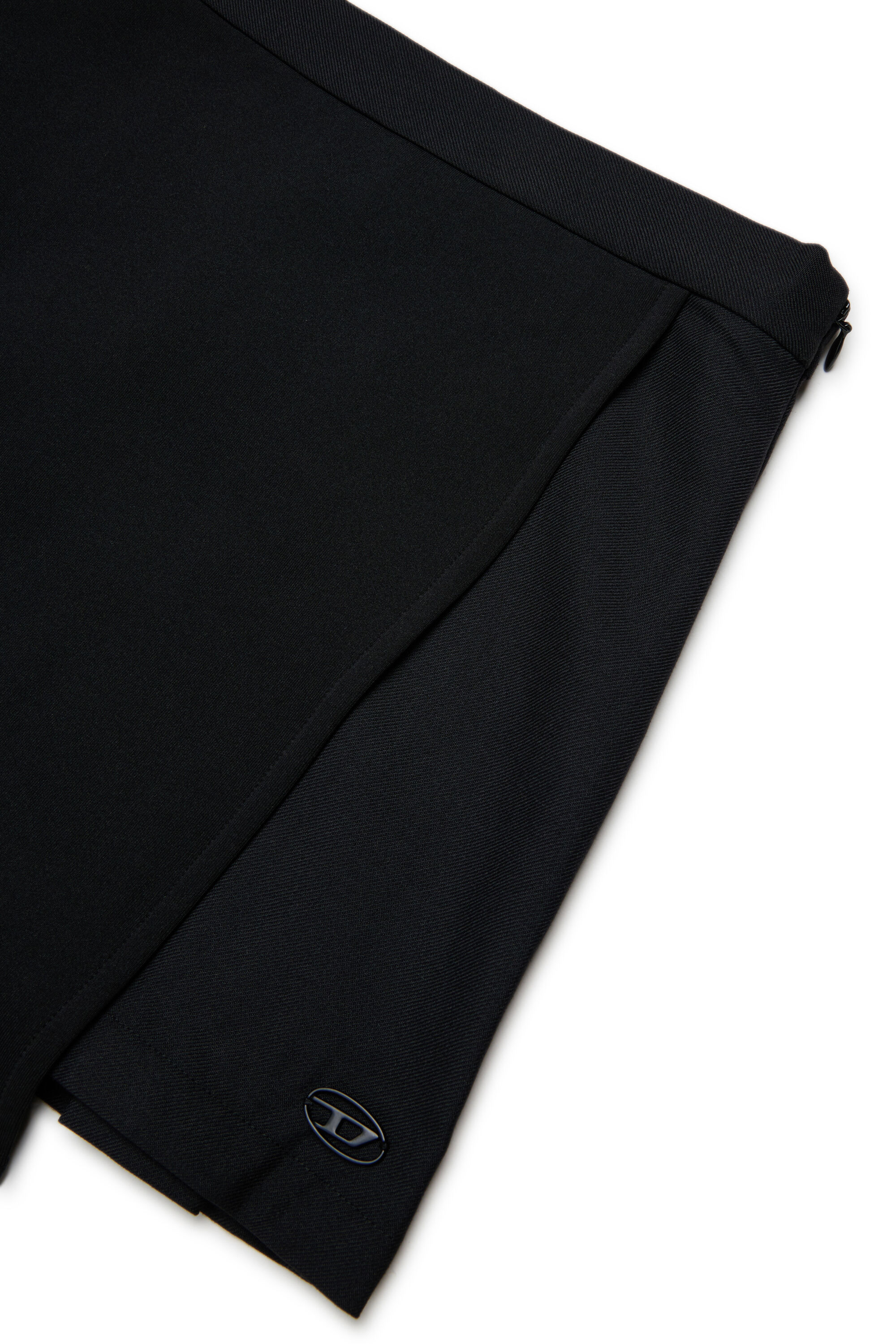 Diesel - GREBY, Woman's Wrap-effect mini skirt with pleated back in Black - 3