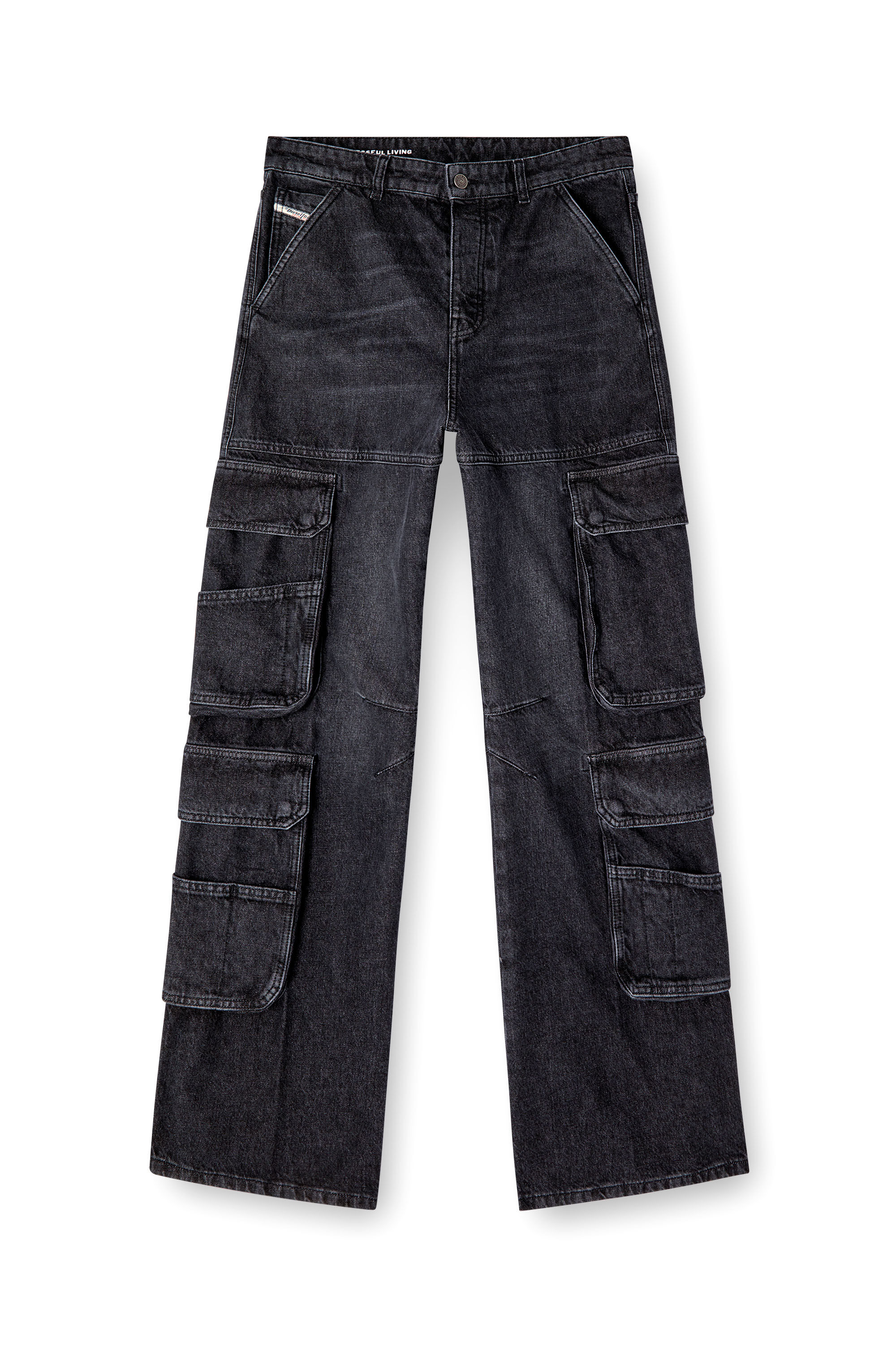 パンツ archive 90s diesel stripe clash denim 1996 D-Sire Women: Low waist, 90's cargo Jeans, Black | Diesel