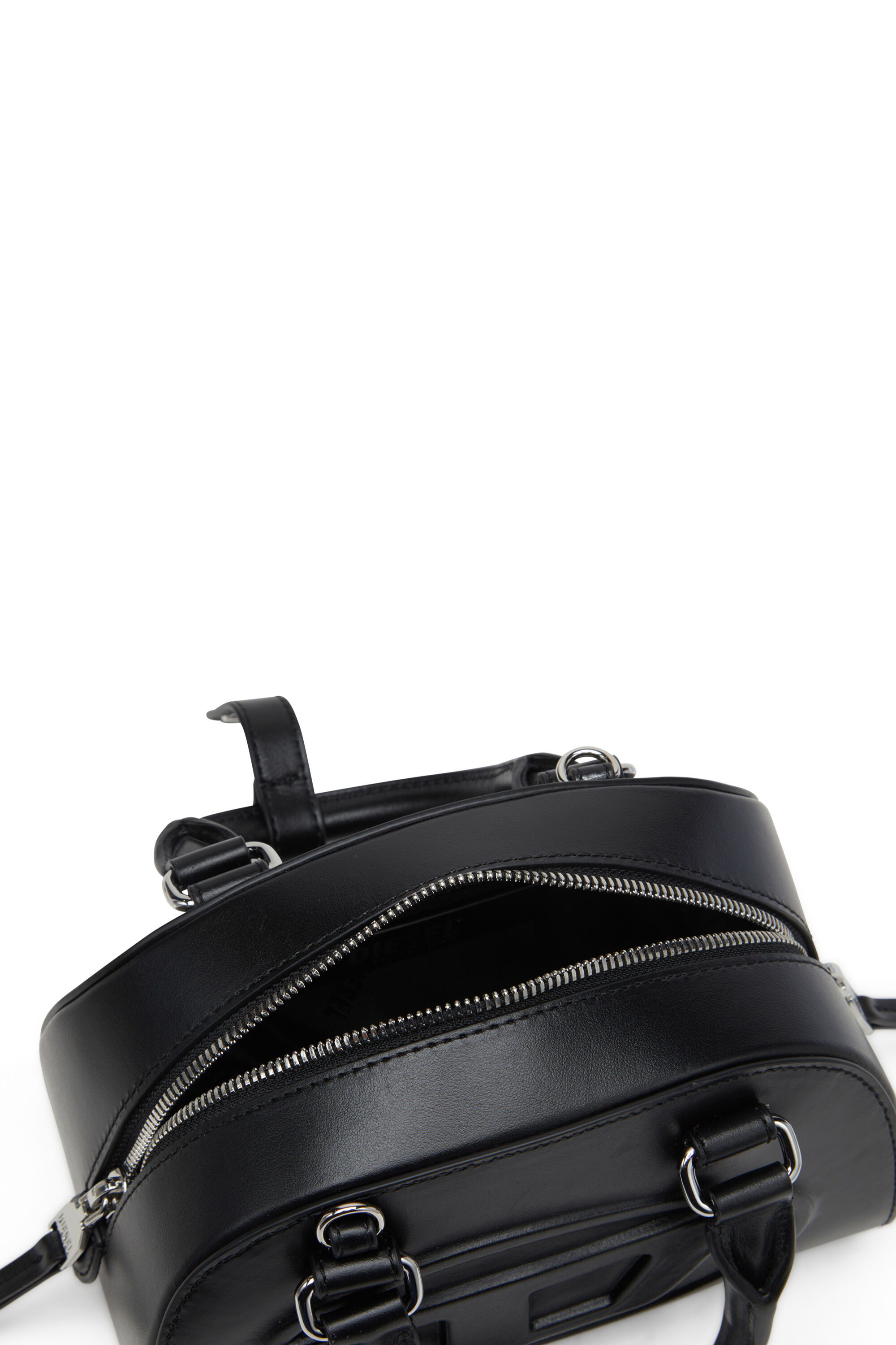 Diesel - 1DR DOME CROSSBODY, Woman's Leather mini bowling bag in Black - 5