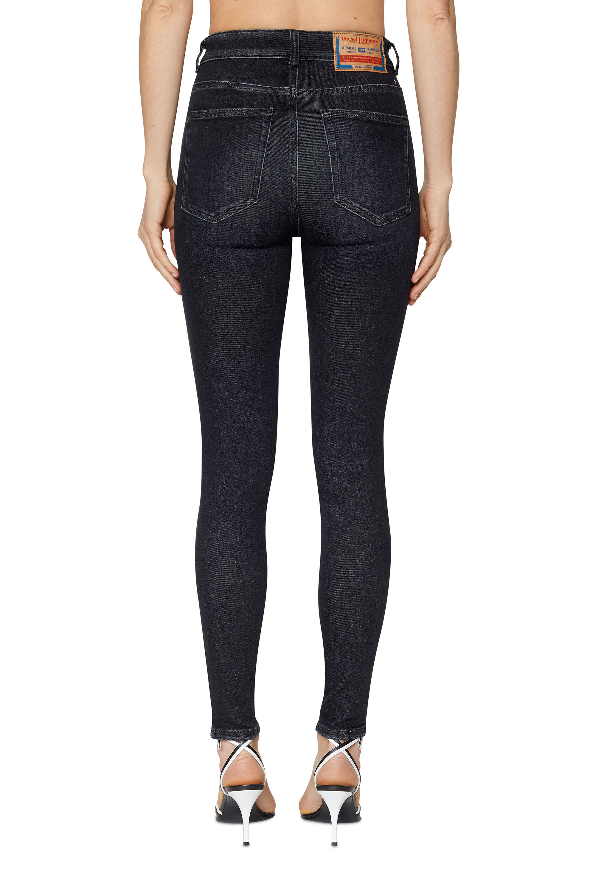 Diesel - Super skinny Jeans 1984 Slandy-High 09D96, Black/Dark grey - Image 4