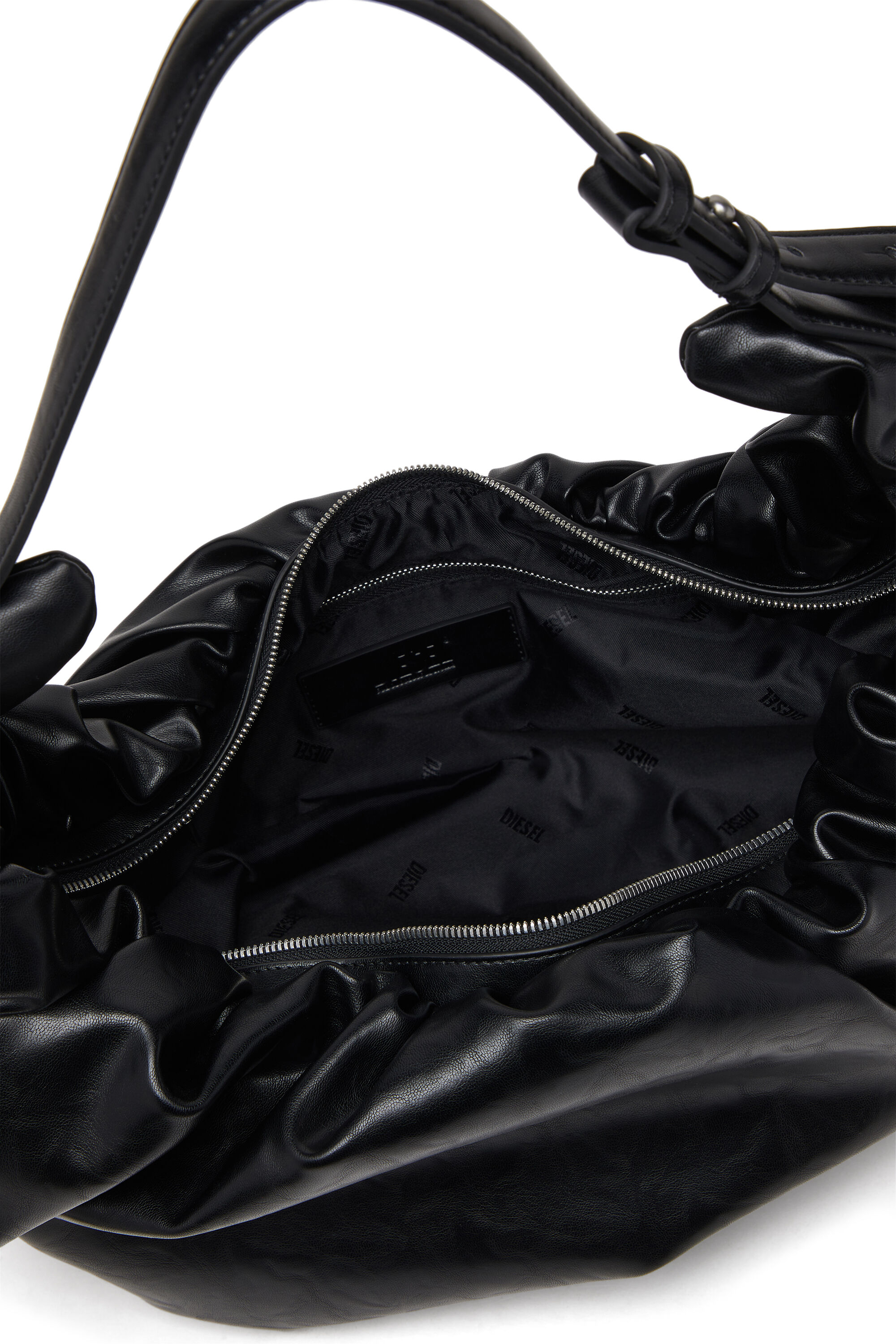 Women's Grab-D-Large scrunched hobo bag | Black | Diesel