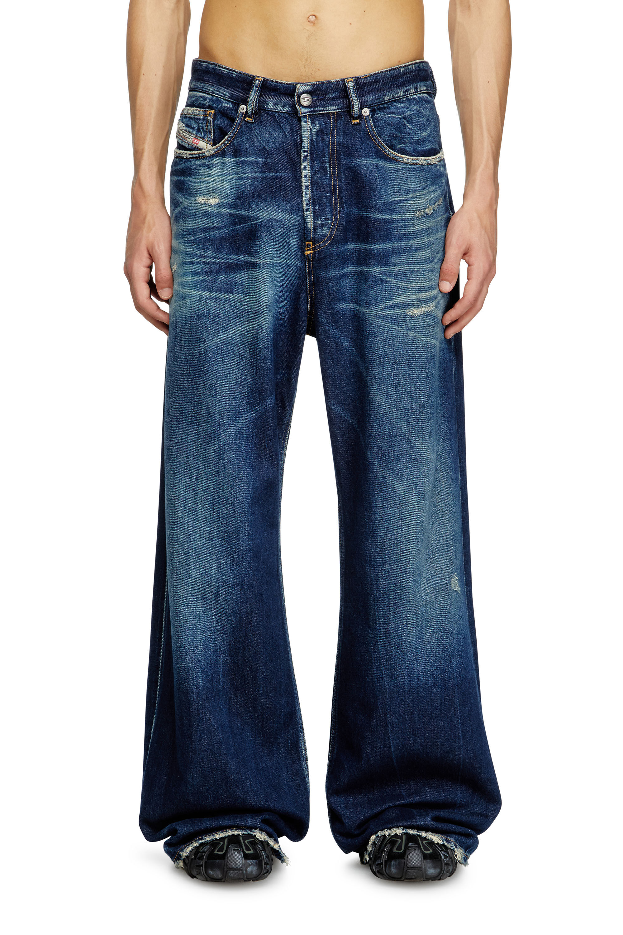パンツ Diesel D-rise Relaxed Jeans W26 Men's Relaxed Jeans | Black/Dark grey | Diesel D-Rise