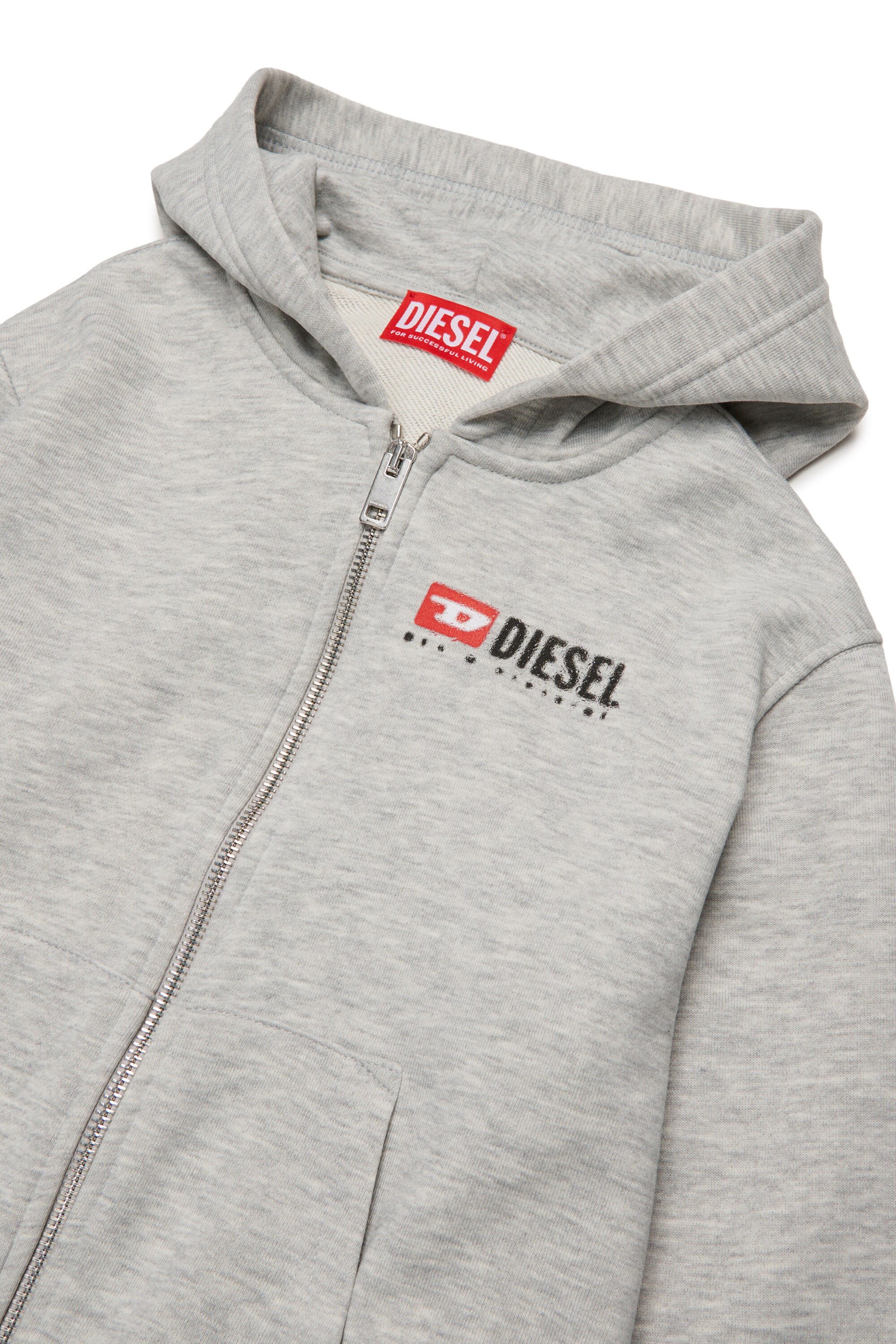 Diesel - SDROPSHOODZ OVER, Man's Cotton zip-up hoodie in Grey - 3