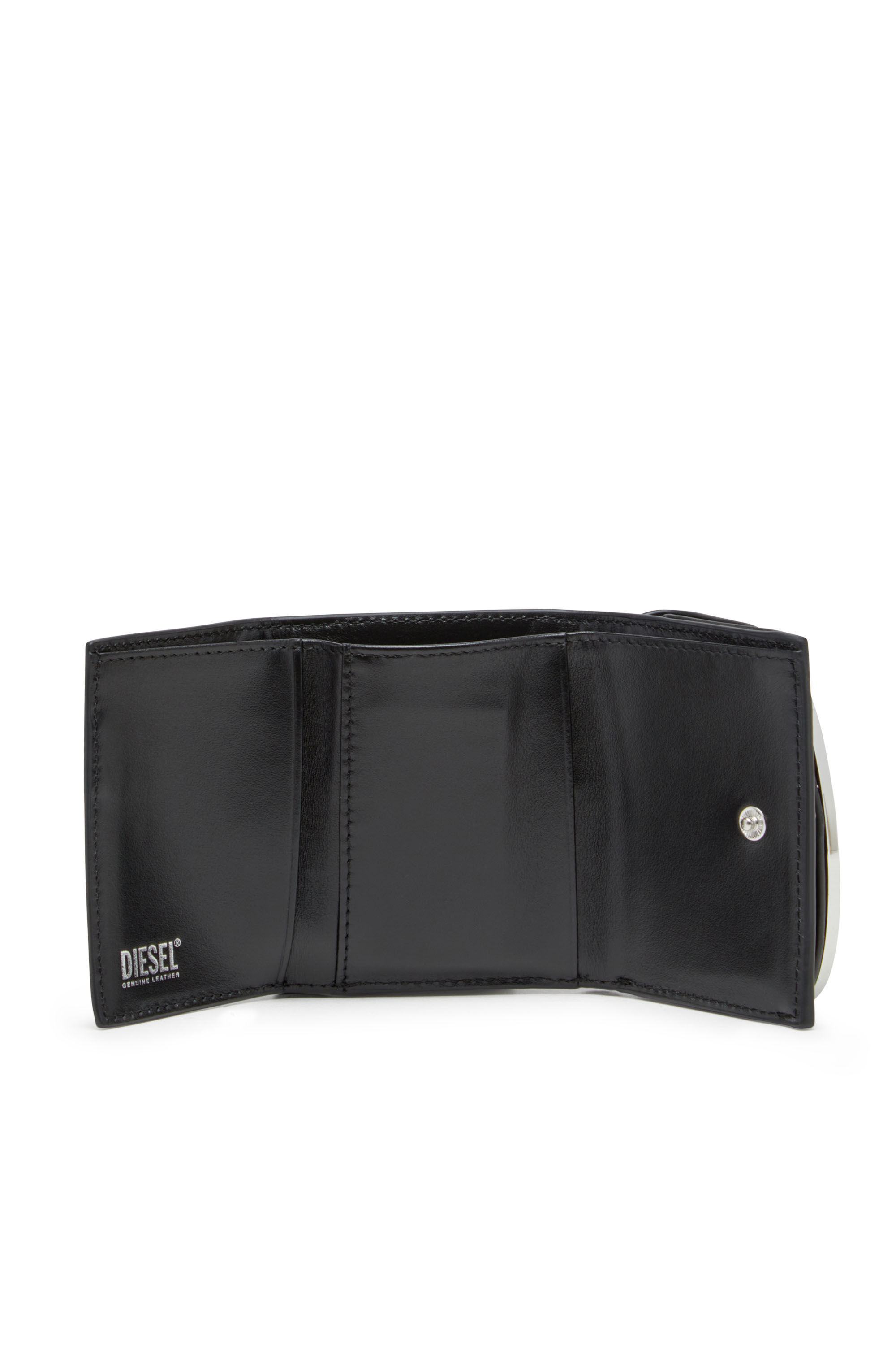 Women's Tri-fold wallet in leather | Black | Diesel {{Country}}