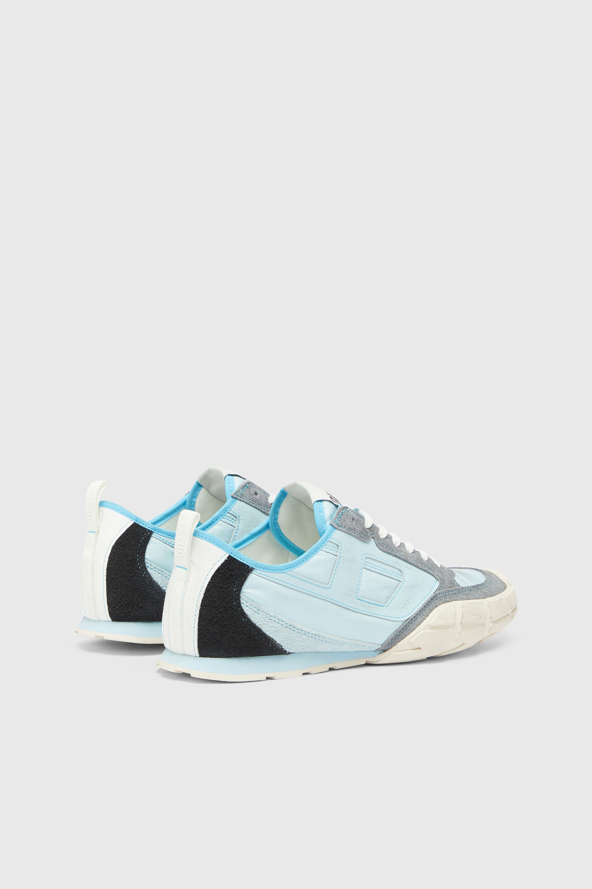 Diesel - S-PAGODHA LOW, Man's S-Pagodha - Sneakers in leather and nylon in Light Blue - 3