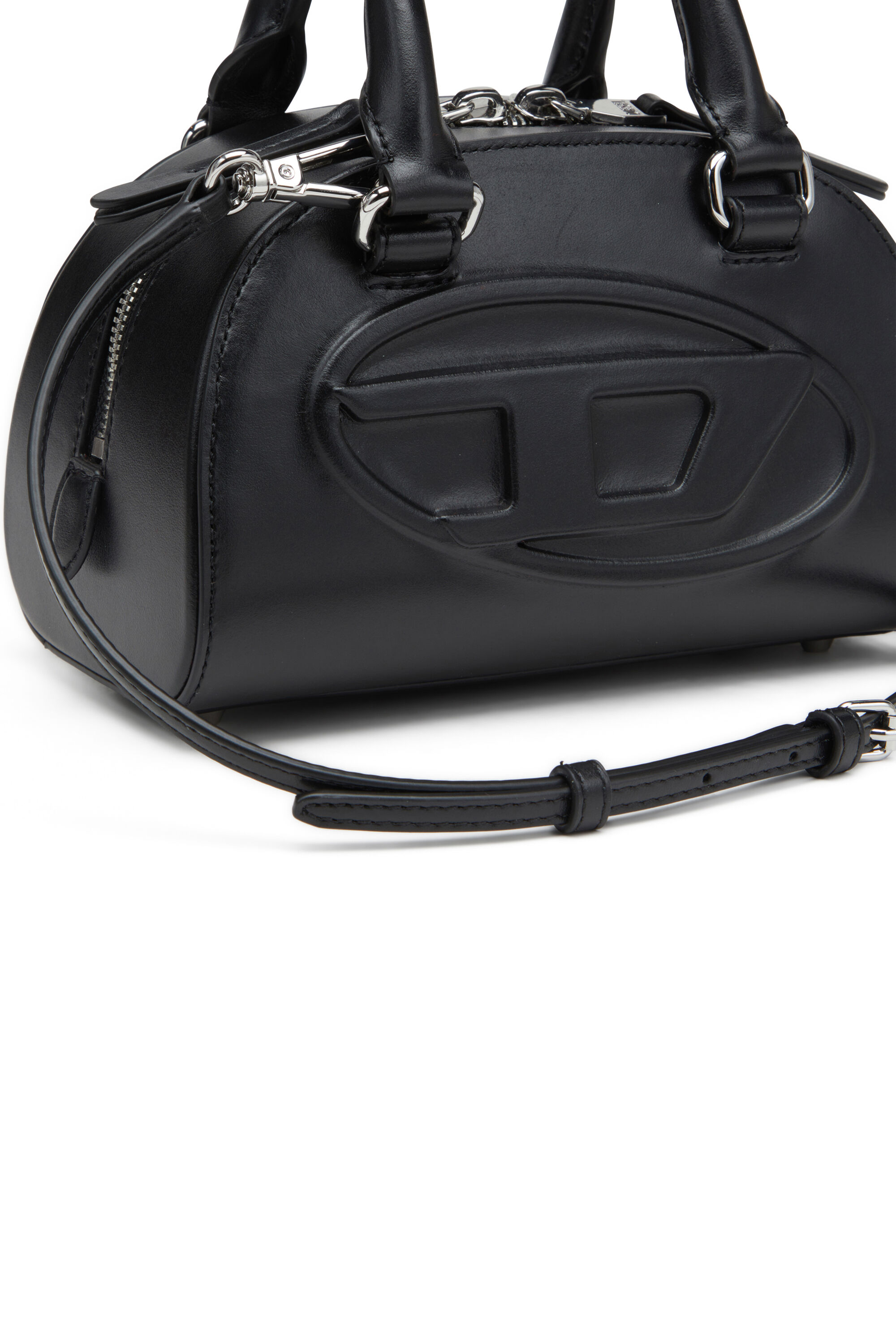 Diesel - 1DR DOME CROSSBODY, Woman's Leather mini bowling bag in Black - 2