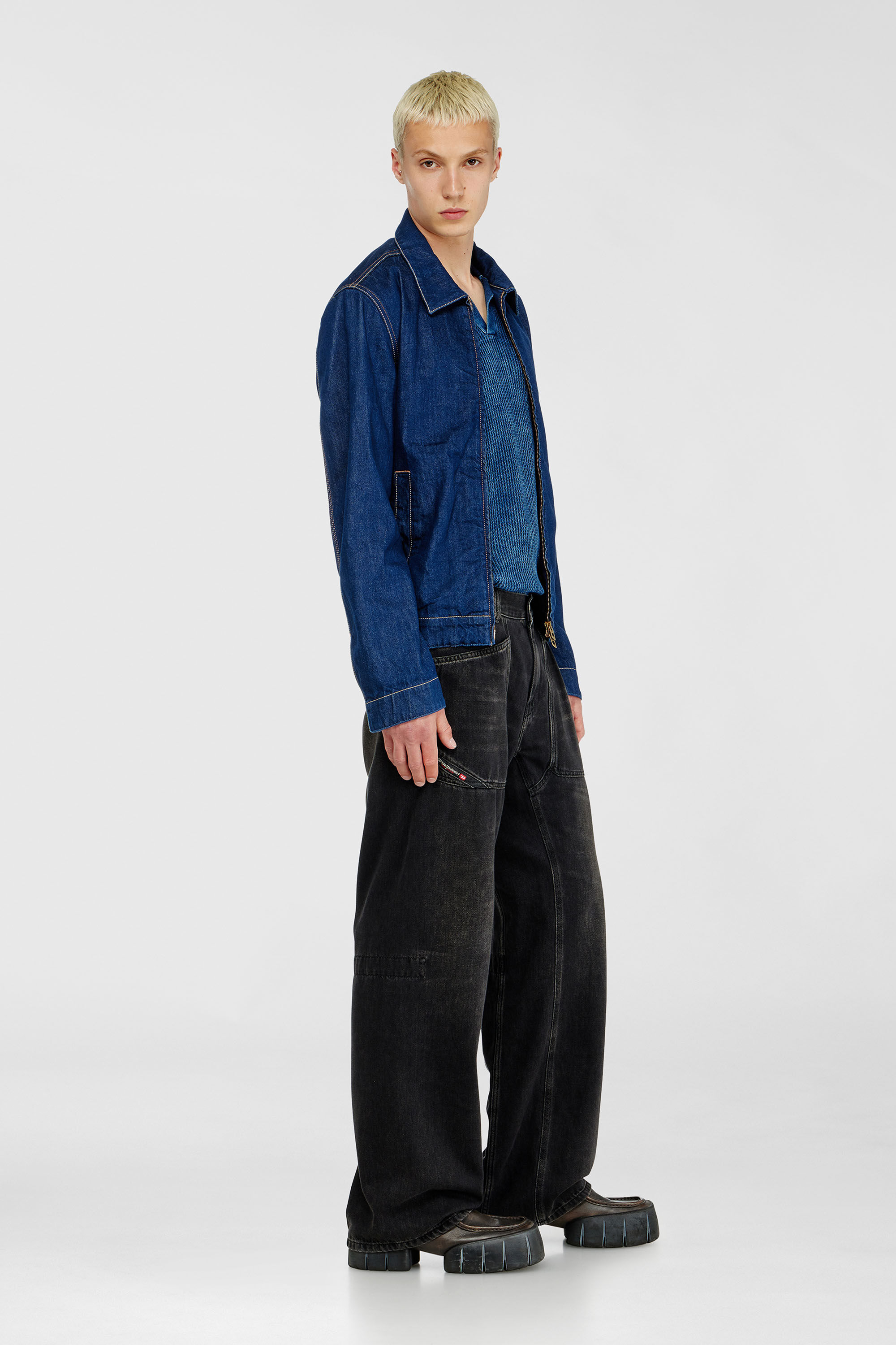 Diesel - Man's Relaxed Jeans D-Zeta 09J96, Black/Dark grey - 2