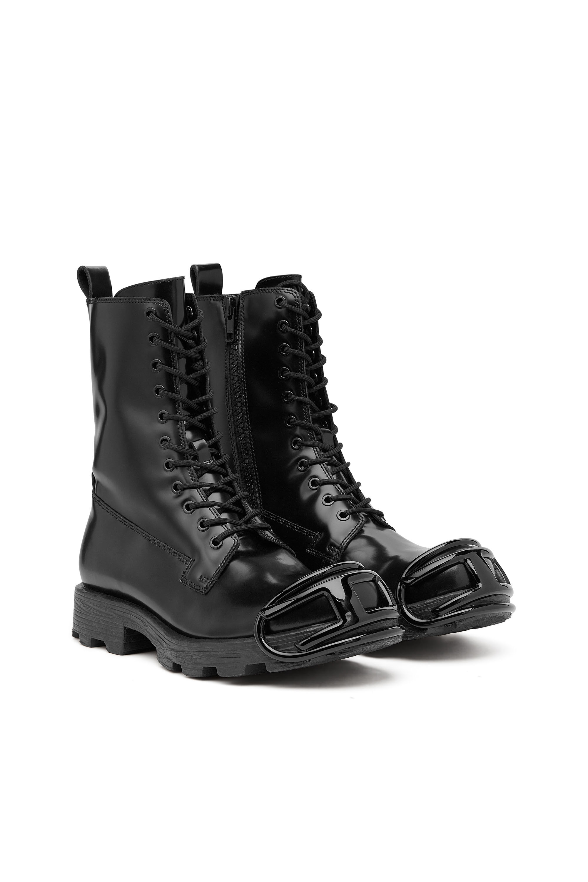 Men's D-Hammer-Leather boots with oval D toe guard | Black | Diesel