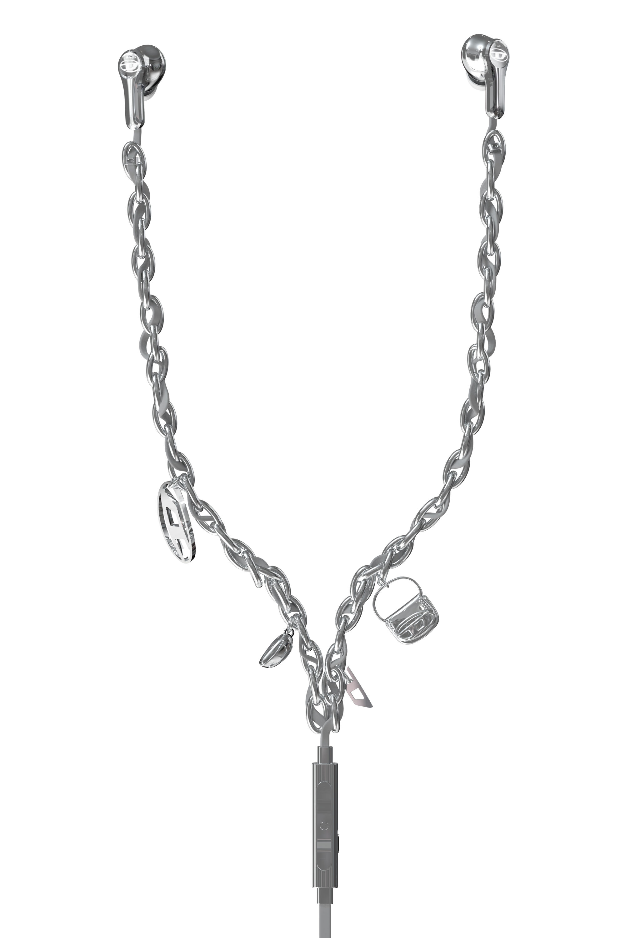 最安値 DIESEL Wired Earbuds Women's Wired Earbuds and charms | Silver | Diesel