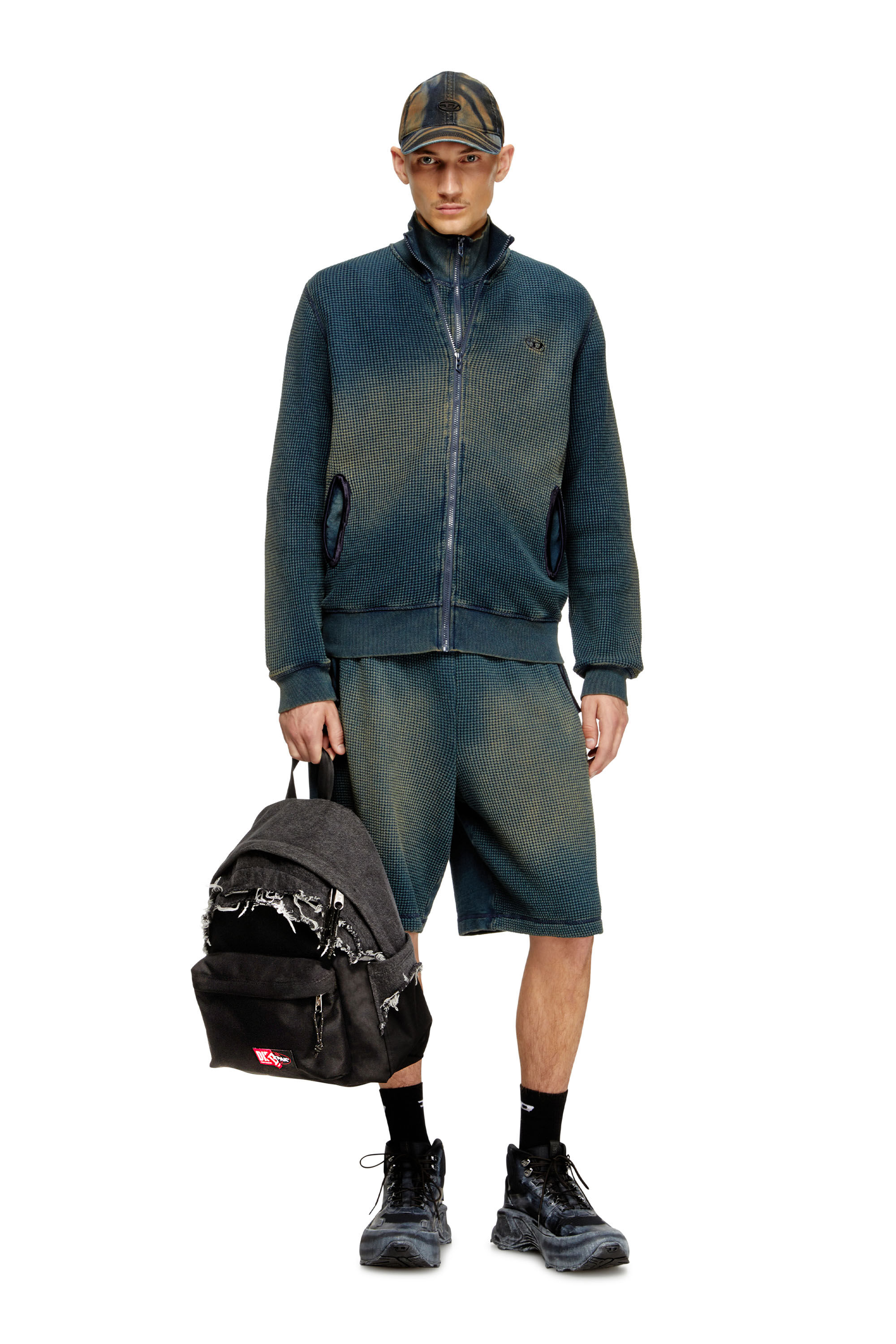 Women's Backpack in destroyed denim and CORDURA® | Black | Diesel