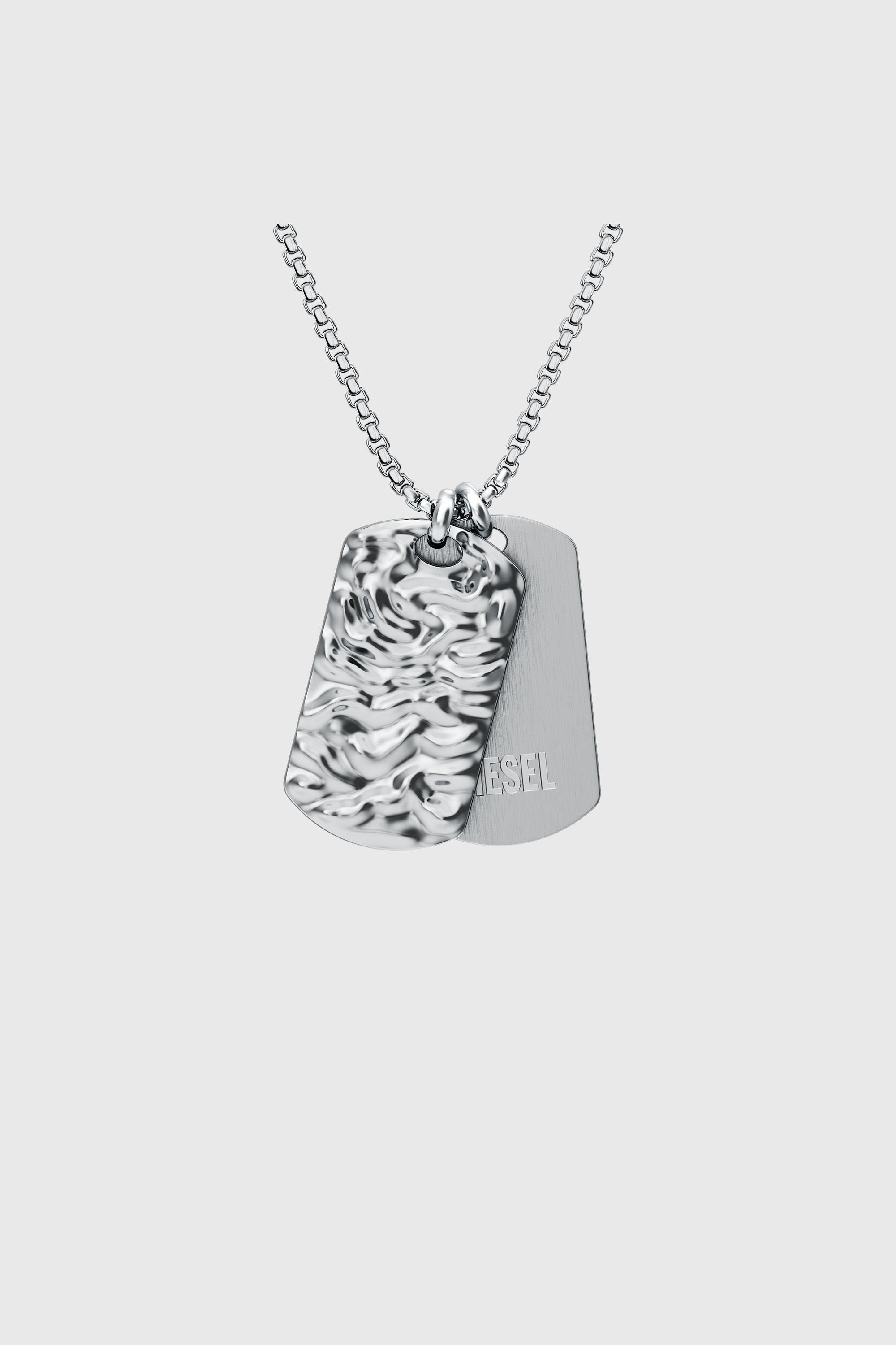 Diesel - DX1735040, Unisex's Stainless Steel Dog Tag Necklace in Silver - 2