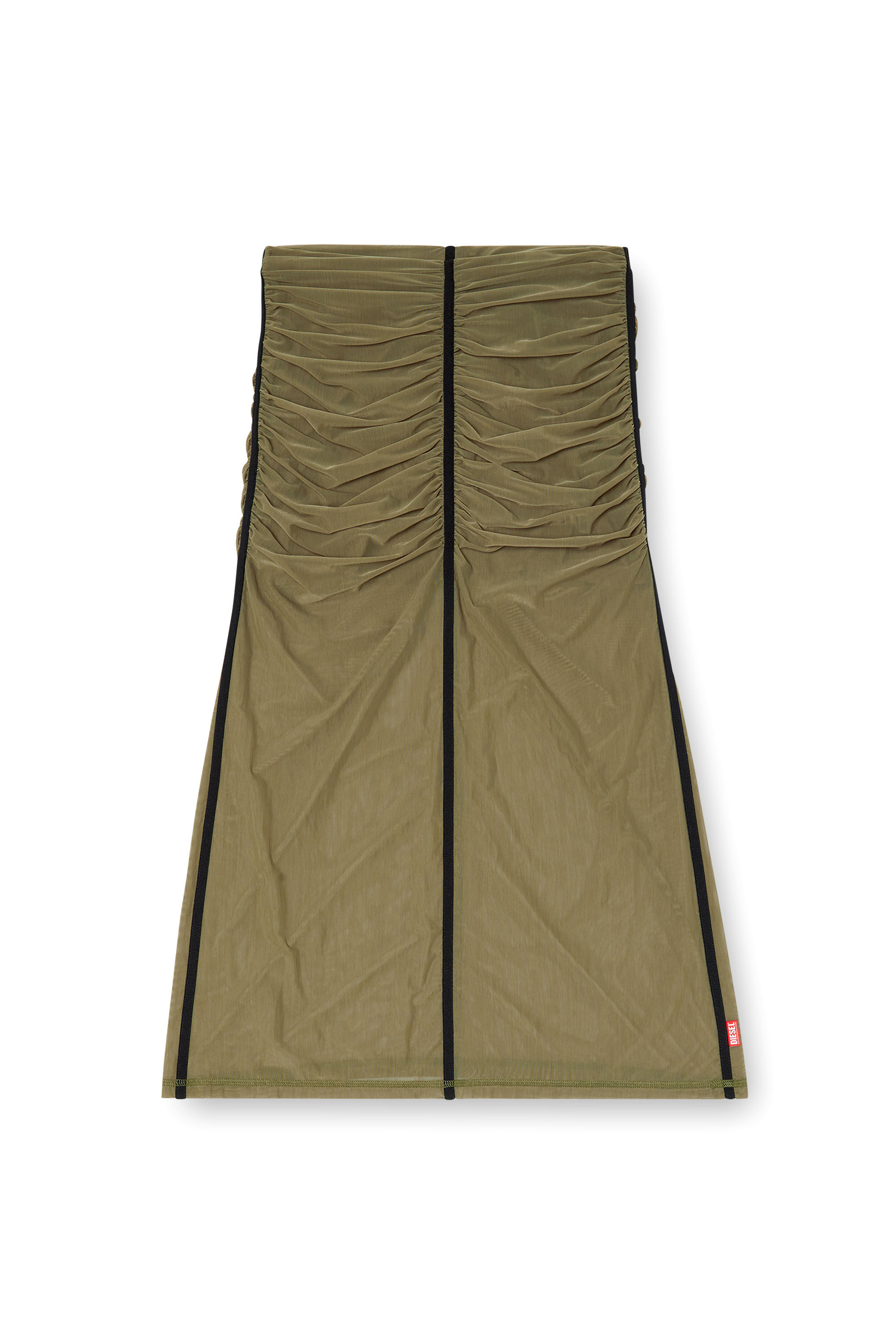 Diesel - O-IRA, Woman's Gathered stretch skirt in Olive Green - 2