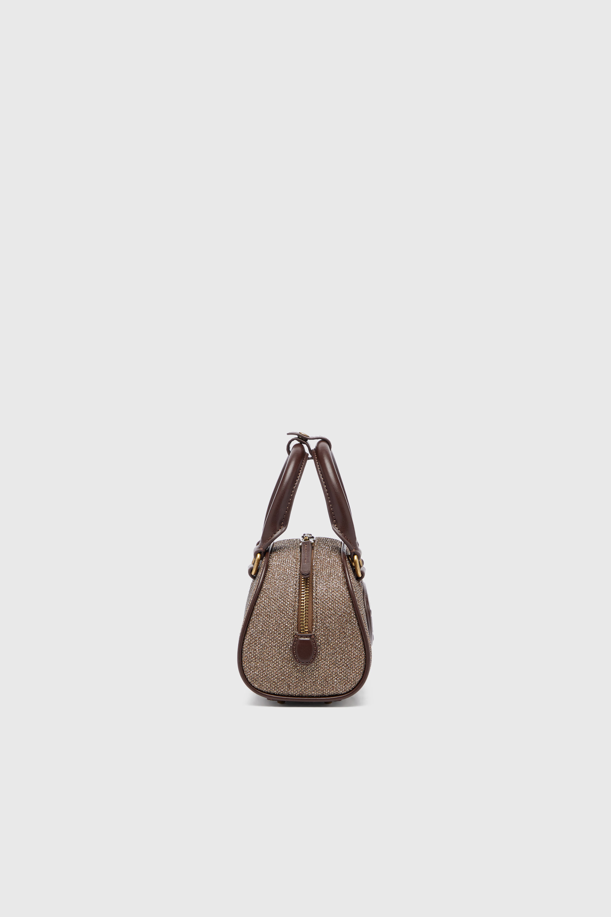 Diesel - 1DR DOME CROSSBODY, Woman's 1DR Dome- Small bowling bag in Lurex fabric in Brown - 4