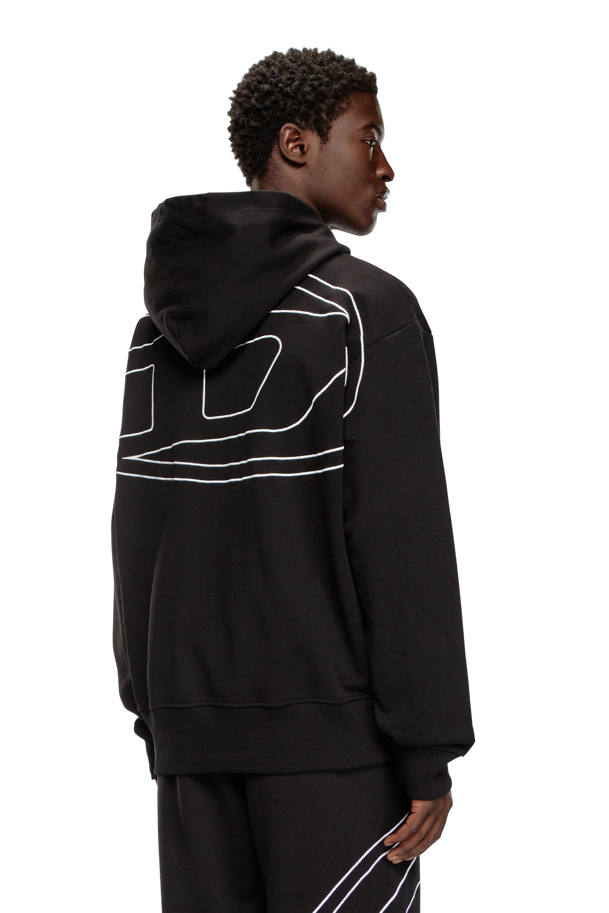 S-MACS-HOOD-MEGOVAL-D Men: Hoodie with back D logo | Diesel