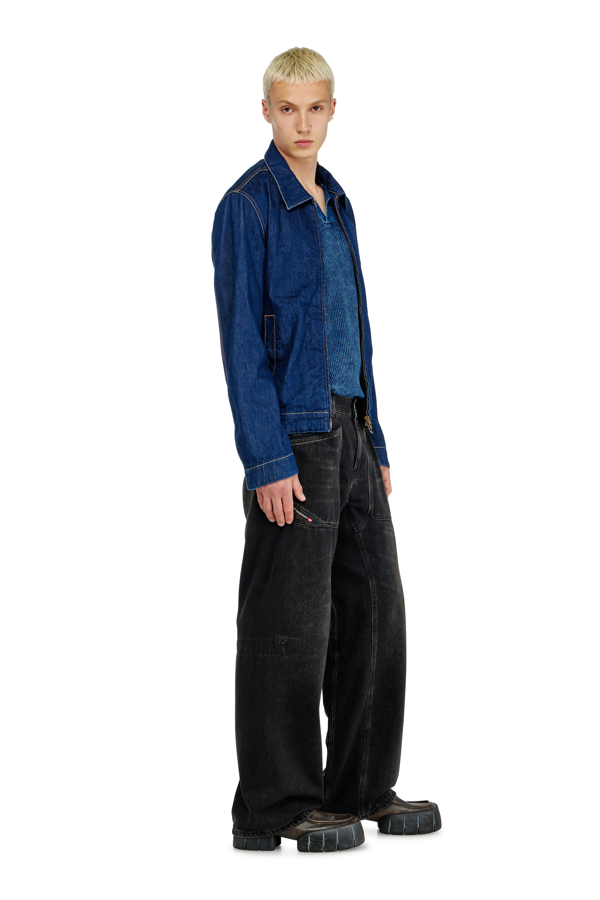 Diesel - Man's Relaxed Jeans D-Zeta 09J96, Black/Dark grey - 2