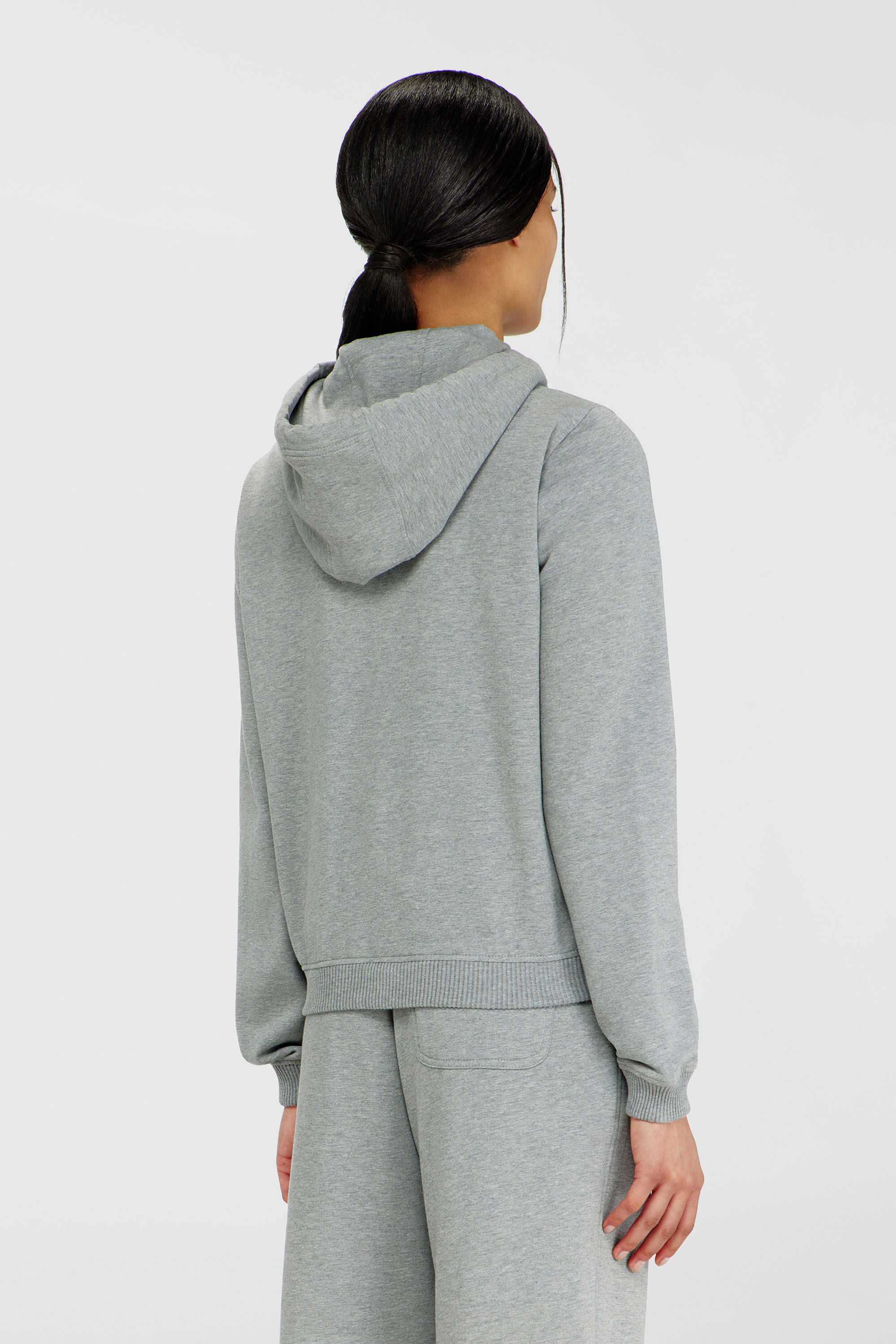 Diesel - HARRIET-D-CORE, Woman's Hoodie in peached cotton blend in Grey - 4