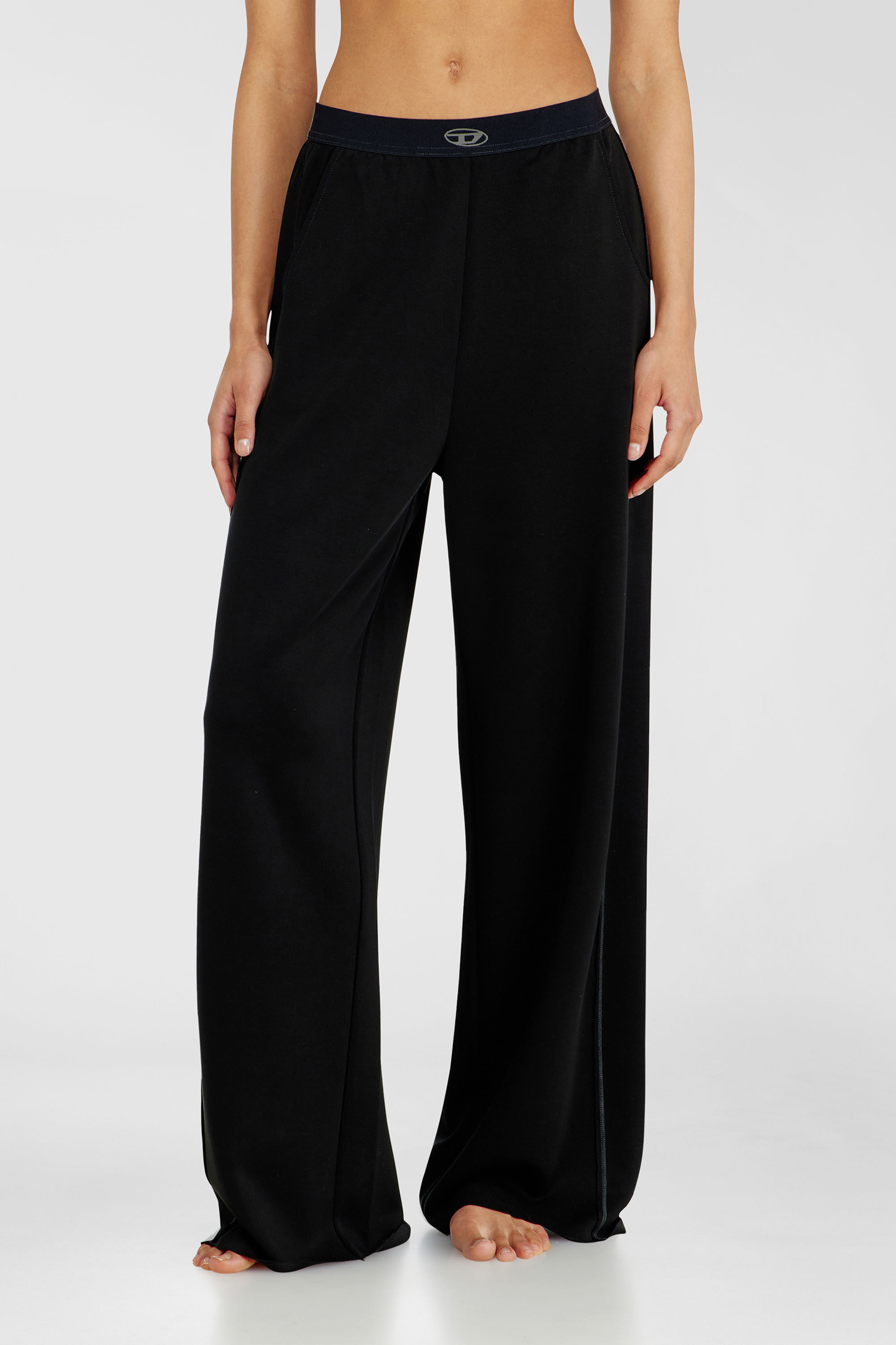 Diesel - ALYSA-UTLT, Woman's Track pants in light stretch scuba in Black - 3