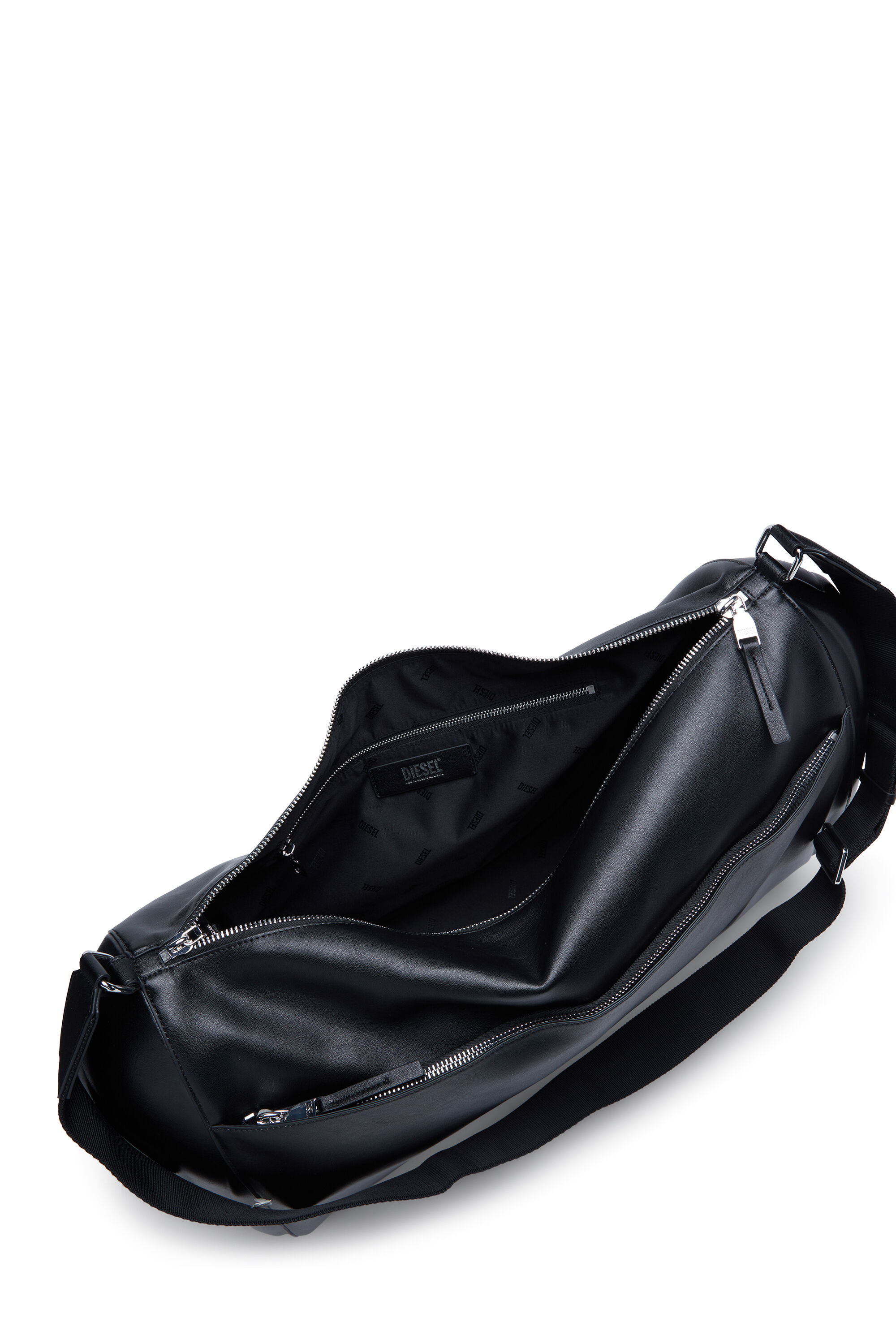 Women's Load-D-Duffle bag with hard-shell logo sides | Black | Diesel