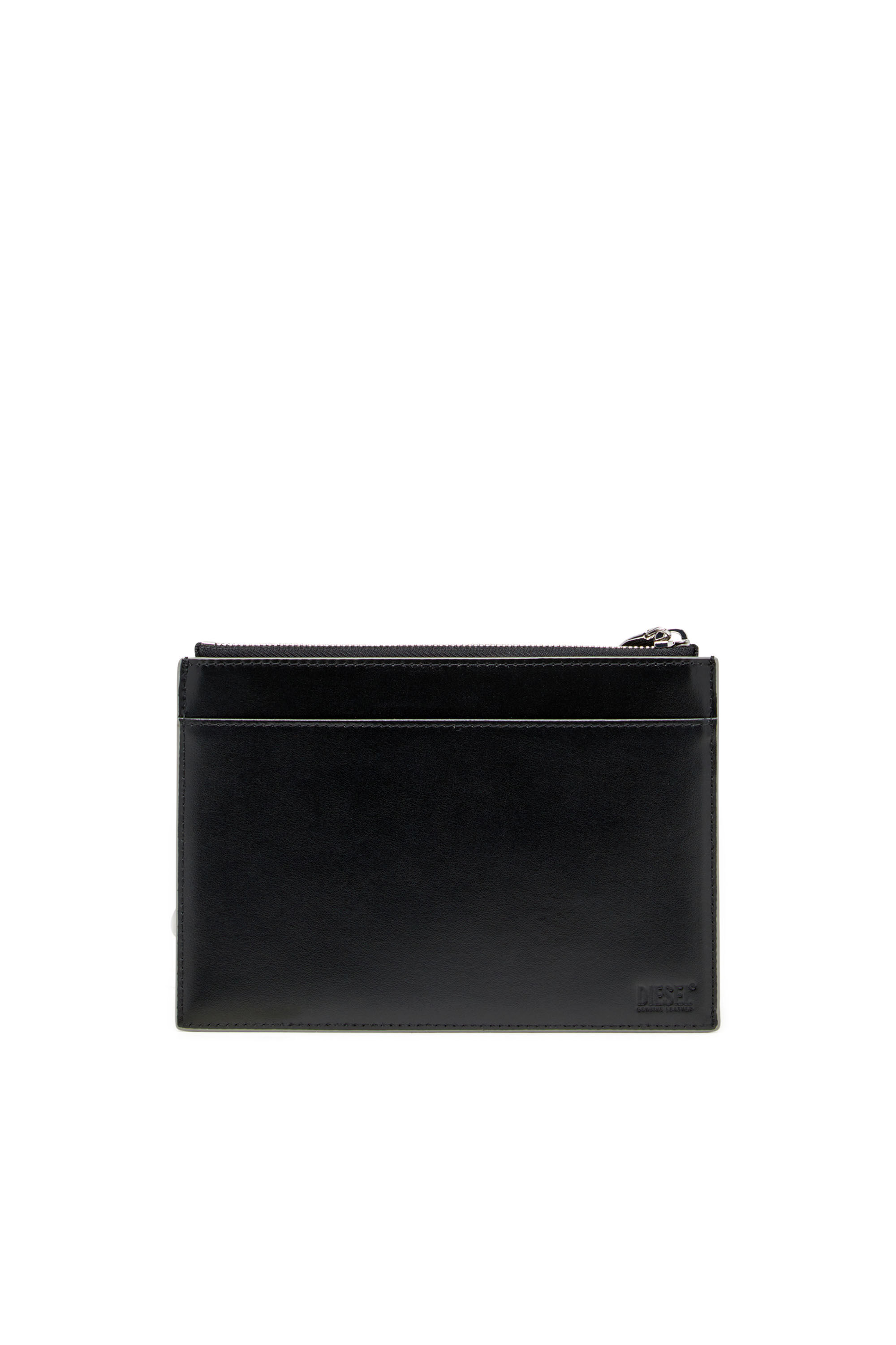 【送料・関税込】DIESEL ミラーレザージップ付きポーチ Women's Zipped pouch in mirror leather | Silver | Diesel