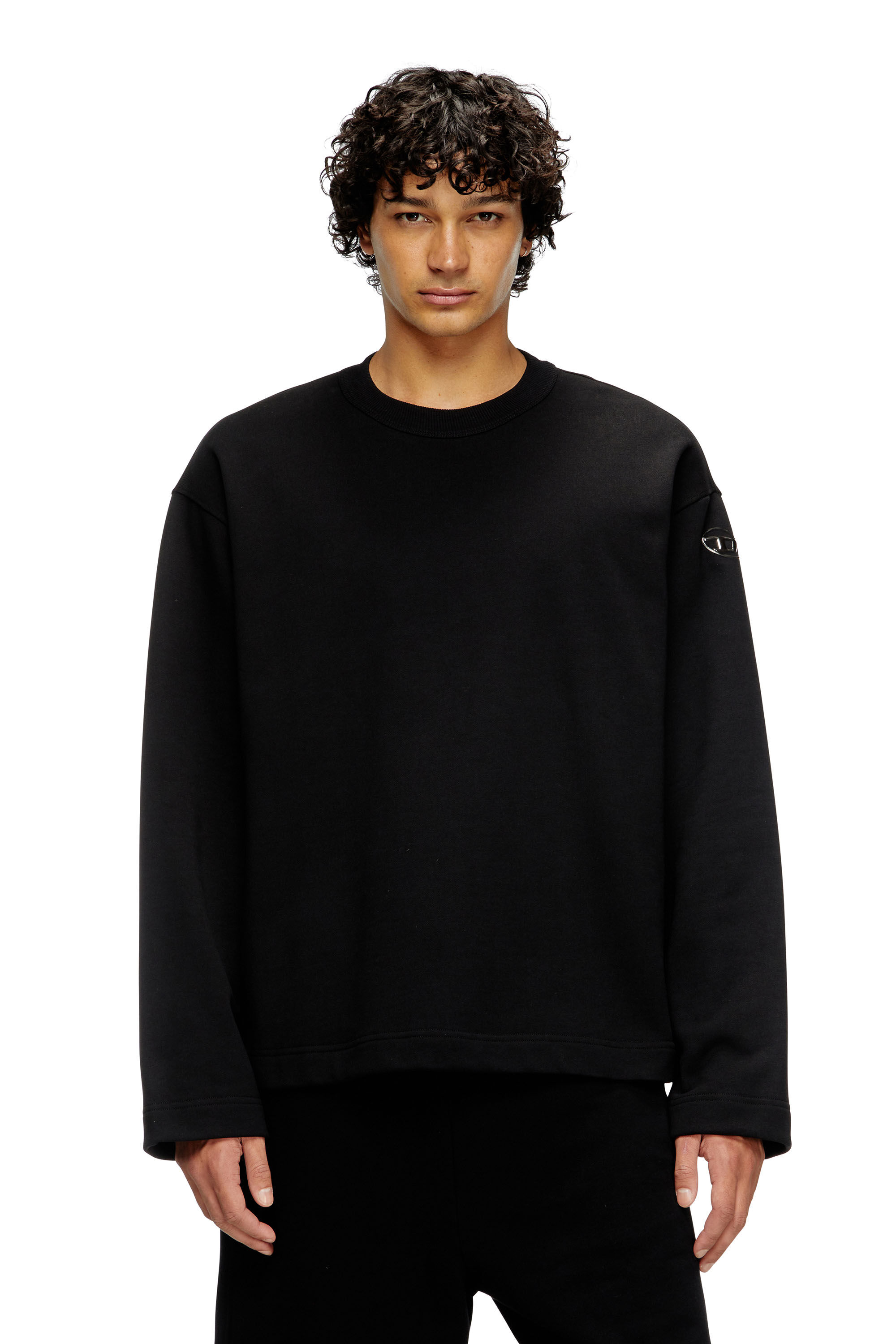 Diesel - S-MACSIS-OD, Man's Sweatshirt with metallic logo in Black - 3