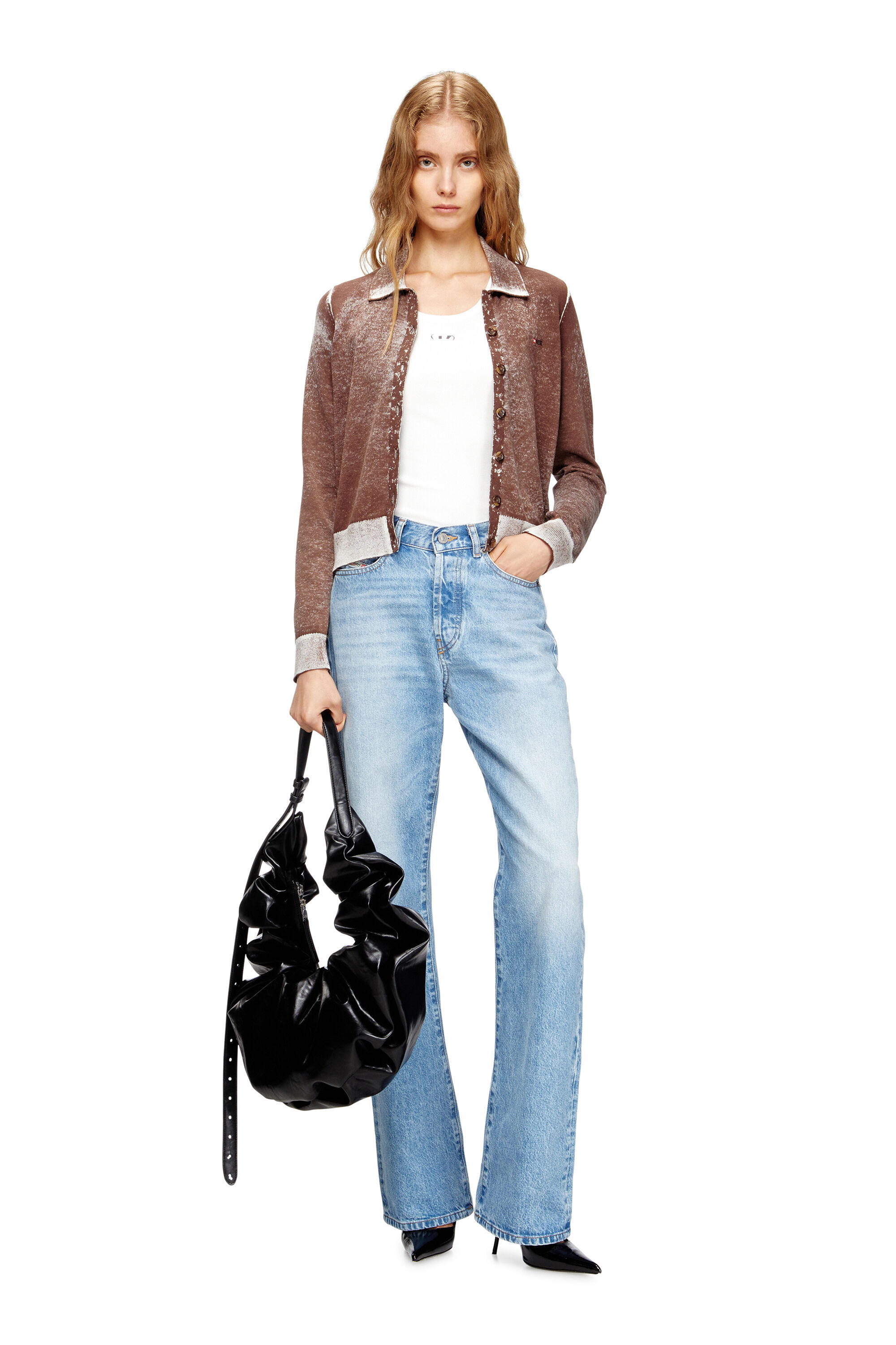 Women's Grab-D-Large scrunched hobo bag | Black | Diesel