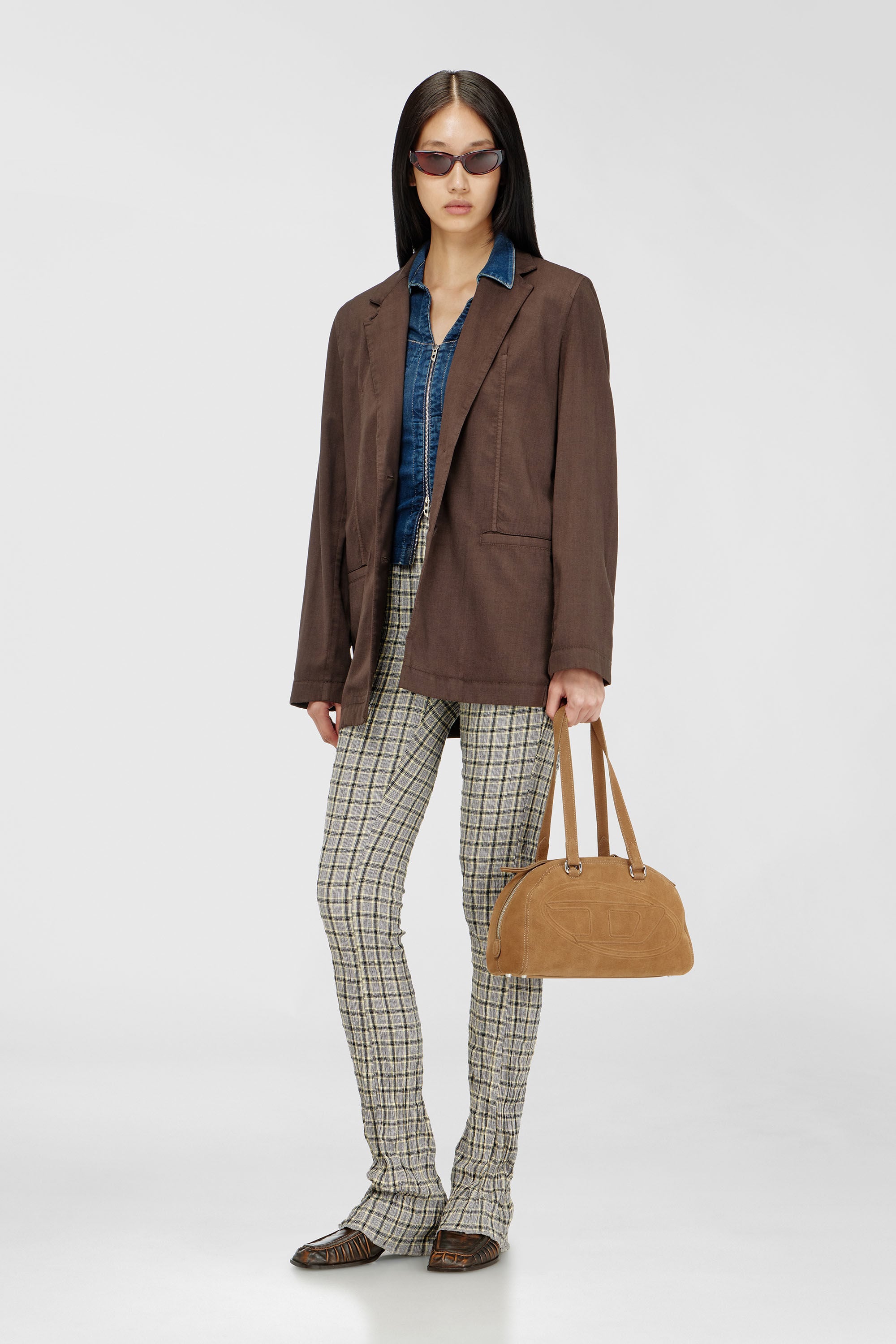 Diesel - G-KESSIER, Woman's Deconstructed blazer in stretch wool in Brown - 1