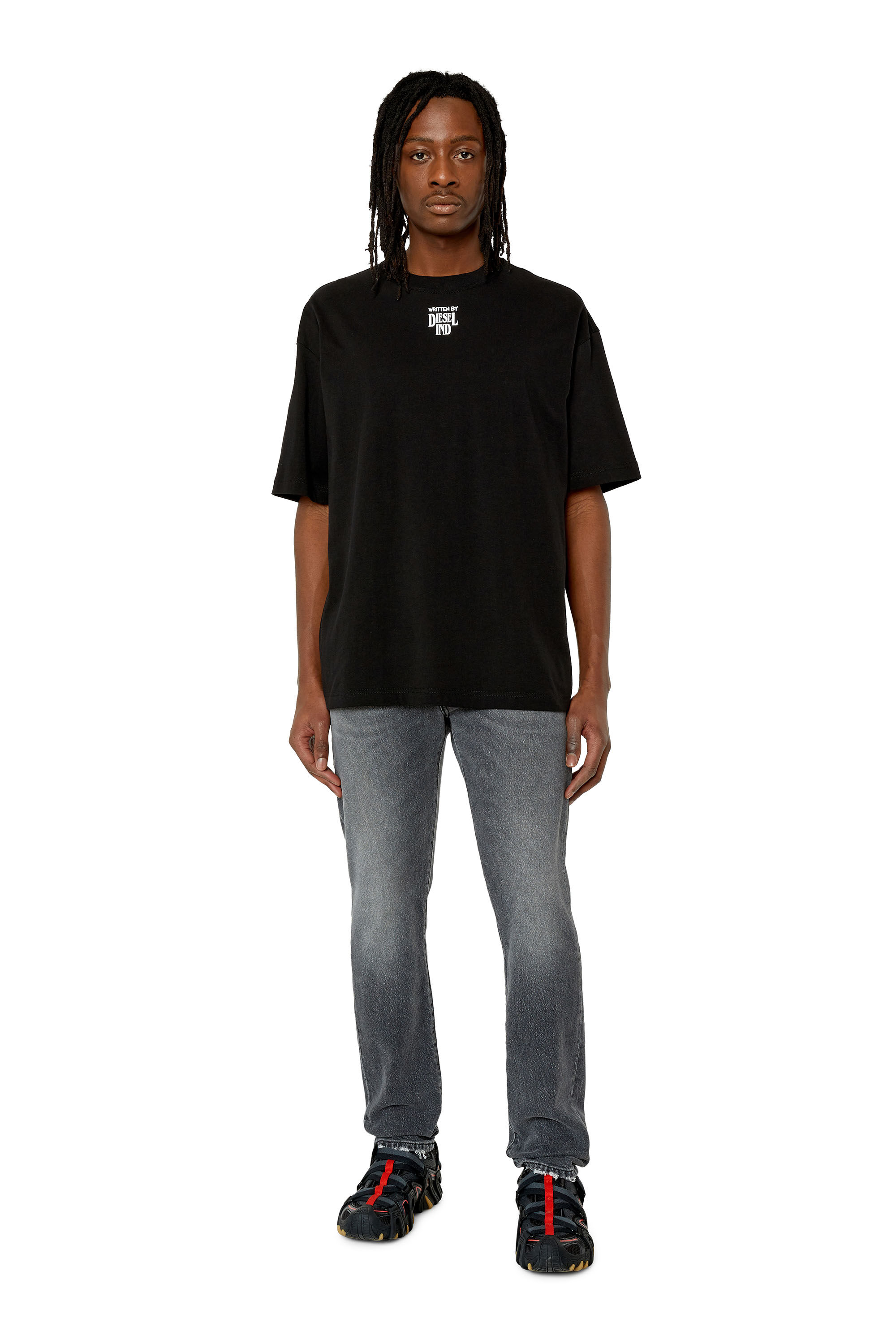 Diesel - 2019 D-Strukt 09E75 Slim Jeans, Black/Dark grey - Image 1