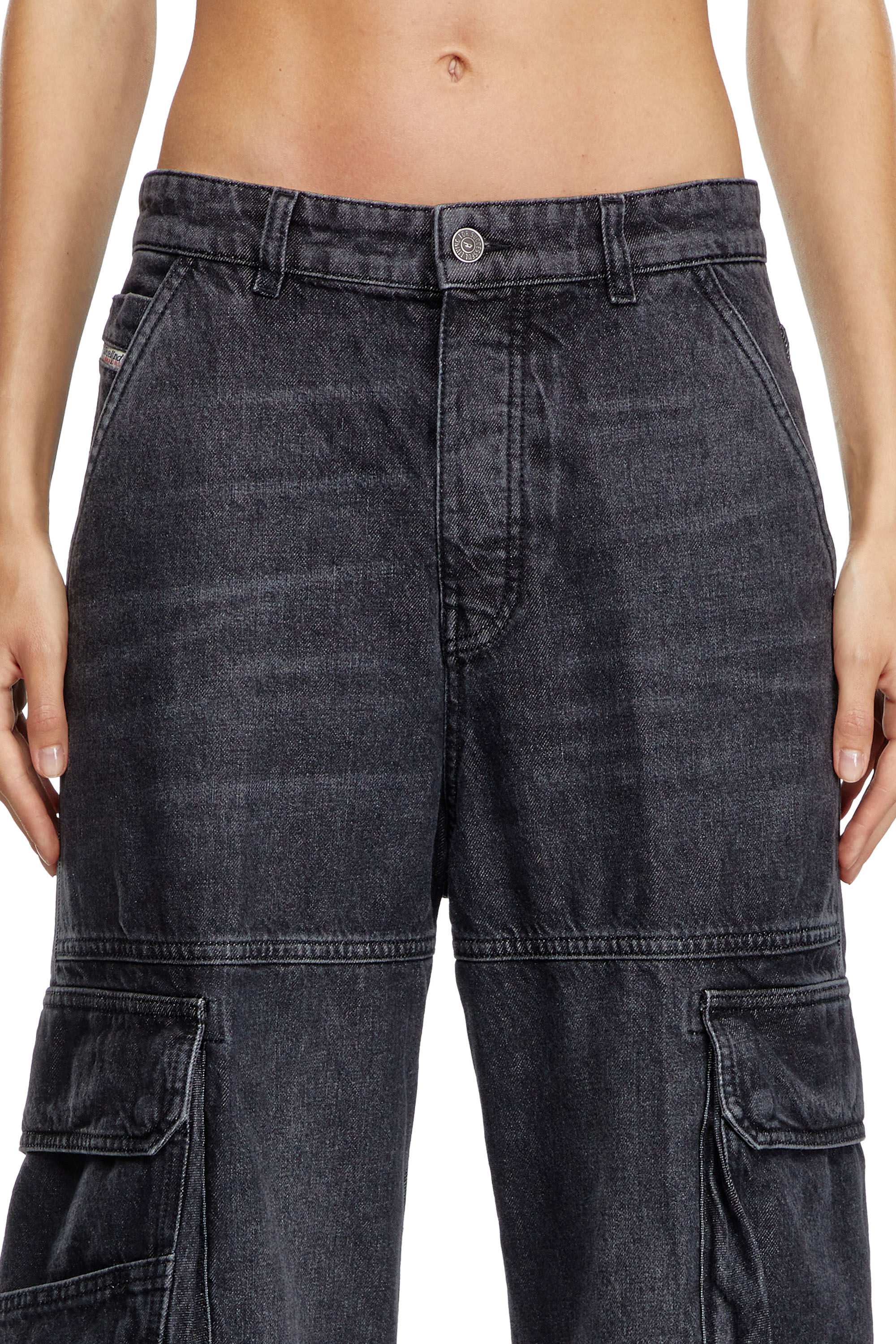 パンツ archive 90s diesel stripe clash denim 1996 D-Sire Women: Low waist, 90's cargo Jeans, Black | Diesel