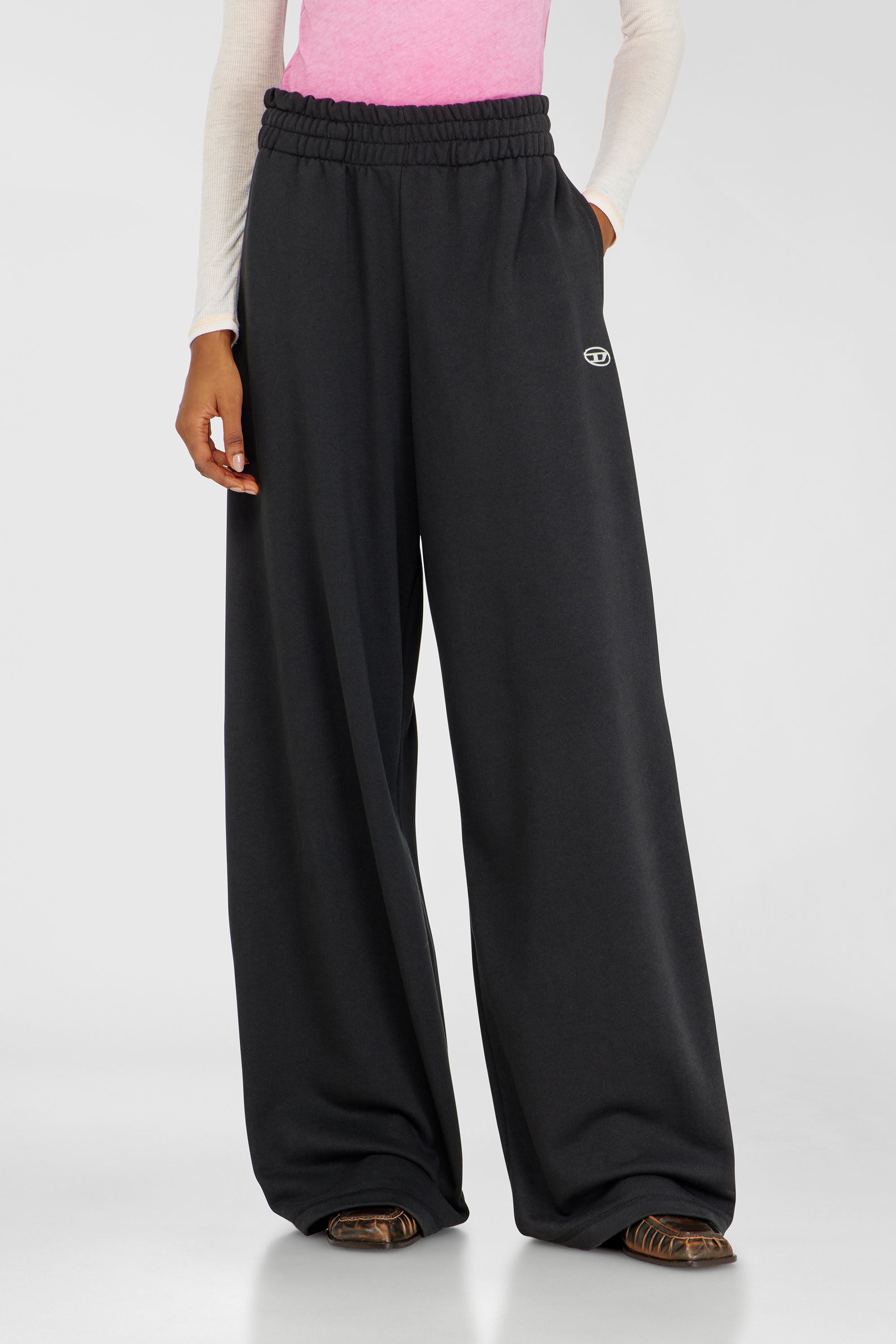 Diesel - P-ZENIA-OD, Woman's Loose track pants with elastic waistband in Black - 3