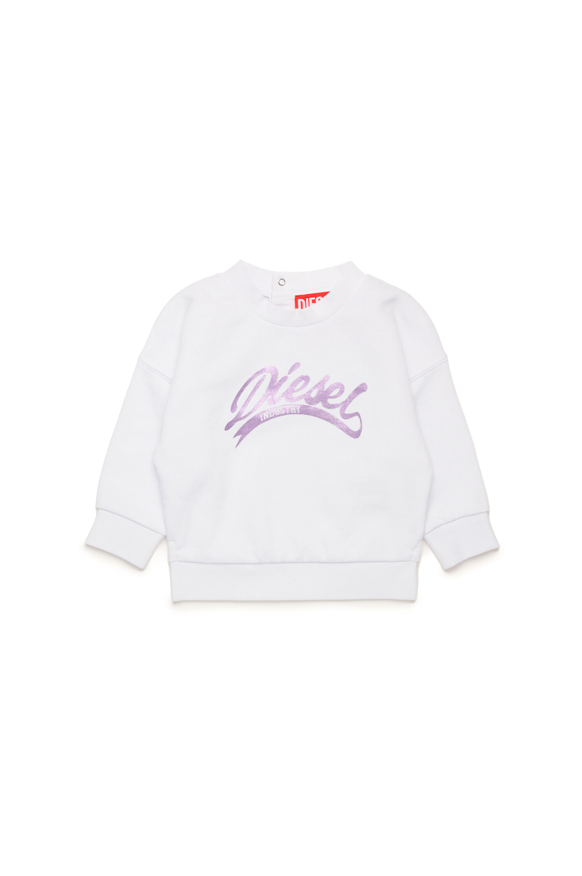Diesel - SFLOWERB, Woman's Cotton sweatshirt with metallic logo in White - 1