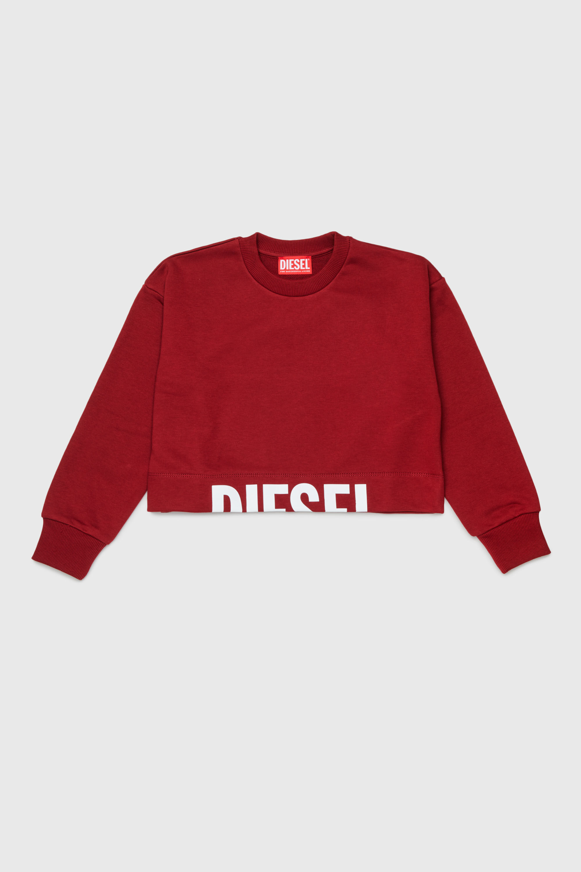 Diesel - SCEFY, Woman's Sweatshirt with cut-off logo in Red - 1